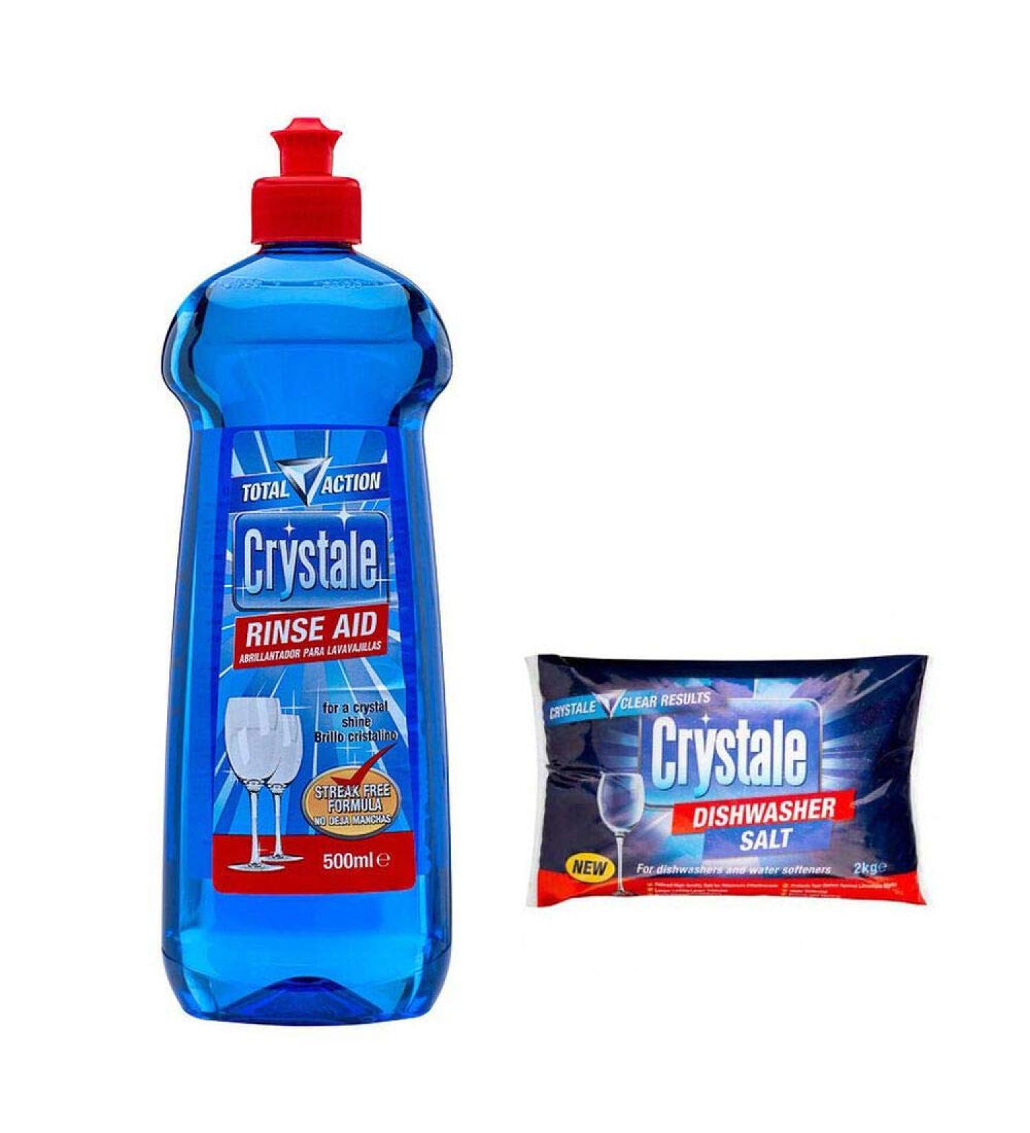 Crystale: Dishwasher Rinse Aid - 500ml & Dishwasher Salt - 2kg (Set of 2) - Buy Online on SooperMarket.com