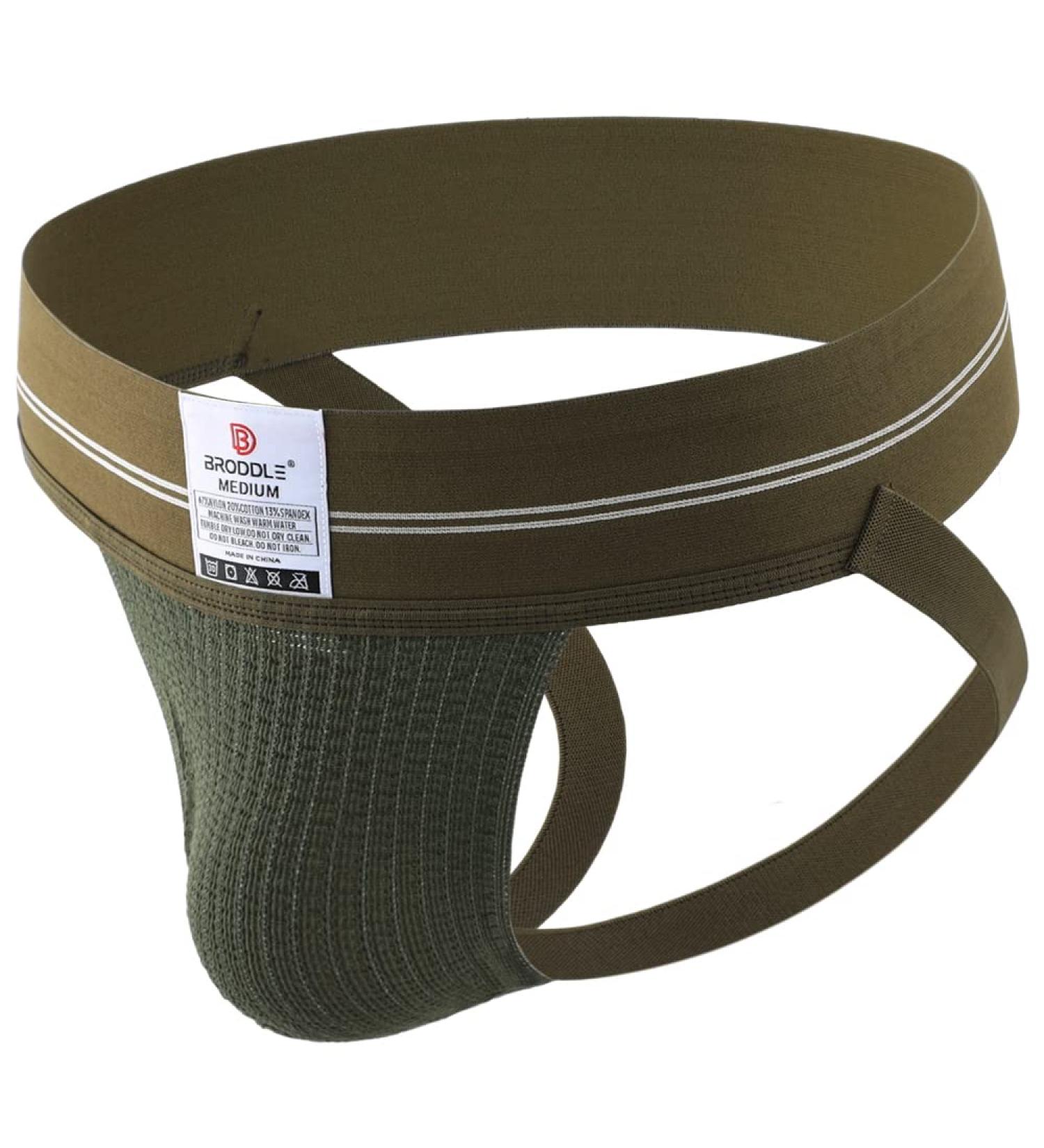 BRODDLE Men's Green Large Jockstrap - Stretchy Nylon Mesh Pouch Athletic Supporters - Buy Online on SooperMarket.com