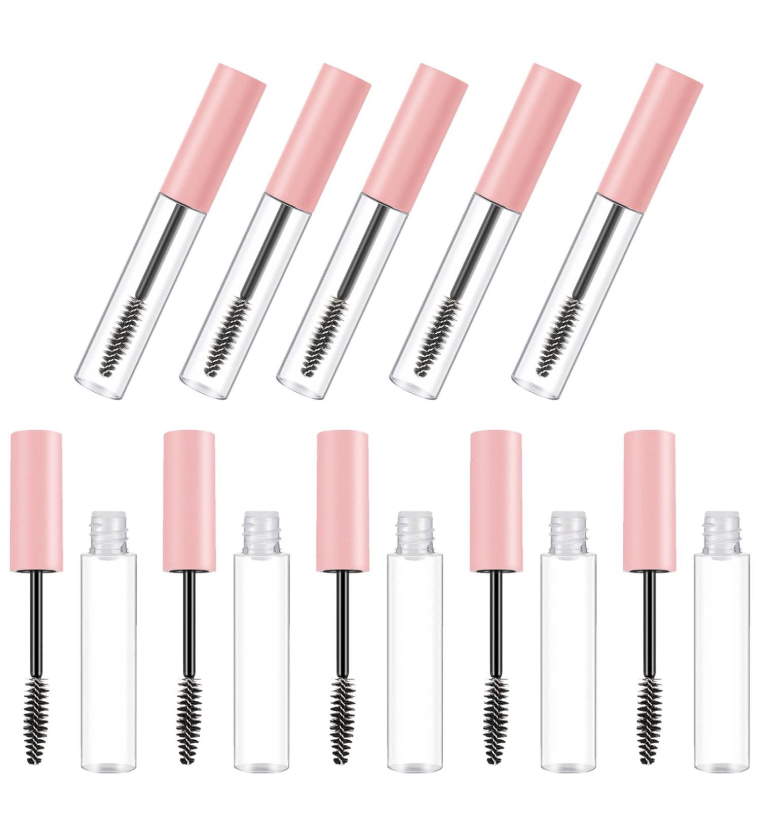 OSALADI 10pcs Mascara Empty Tube DIY Mascara Tube Empty Mascara Wand Travel Brow Plastic Pink Fake Eyelashes - Buy Online on SooperMarket.com
