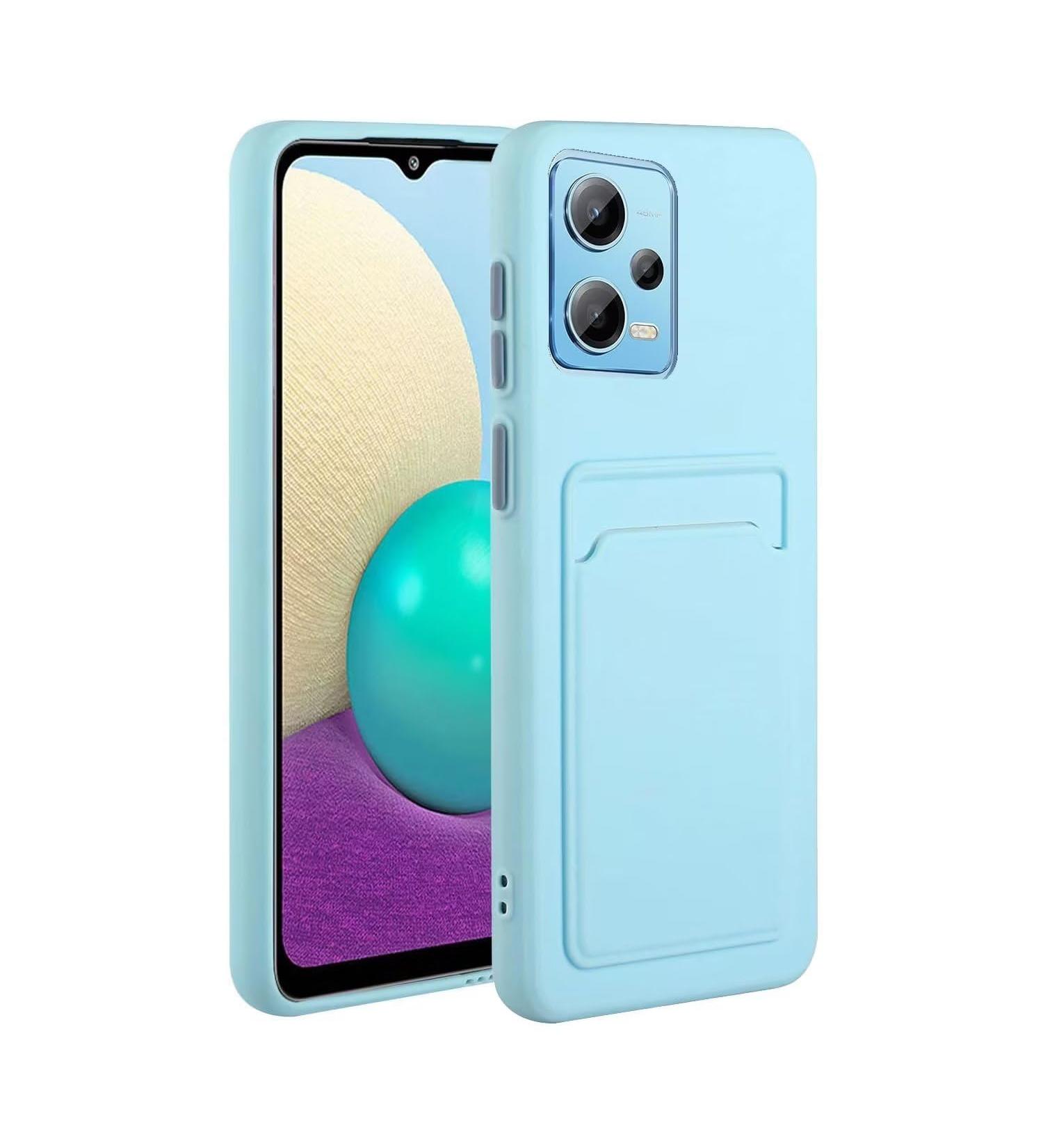 Tivenfezk Nadoli Silicone Case for Xiaomi Redmi Note 12 Pro 5G - Ultra Thin Shockproof Scratch-Resistant Wallet TPU Cover with Credit Card Holder - Blue - Buy Online on SooperMarket.com