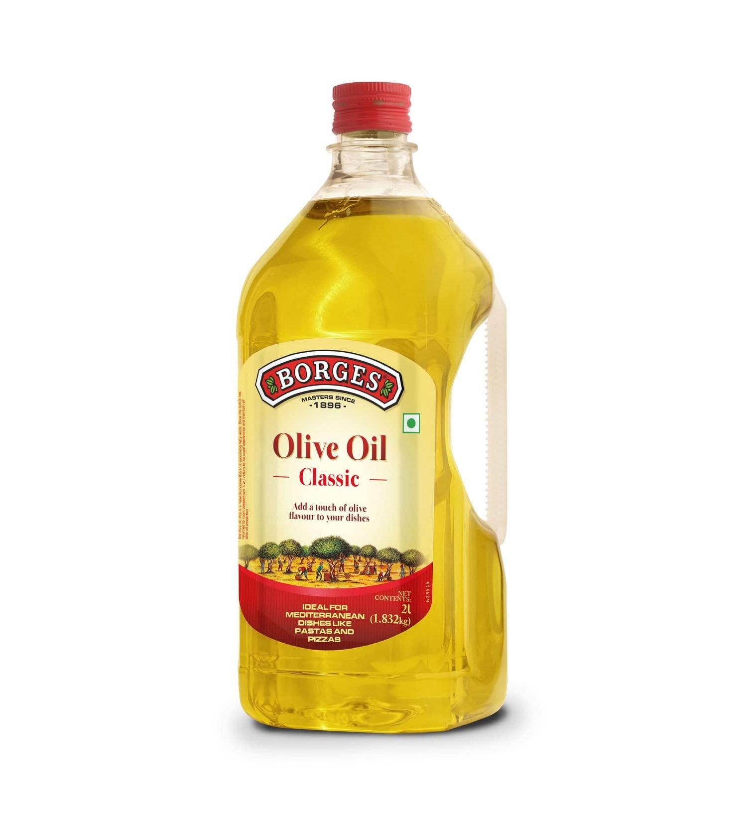 Borges Classic Olive Oil Edible Premium Grade Ideal For Specialty cooking Mediterranean dishes like pizza pasta Healthy Cooking Oil For Daily Use - 2L - Buy Online on SooperMarket.com