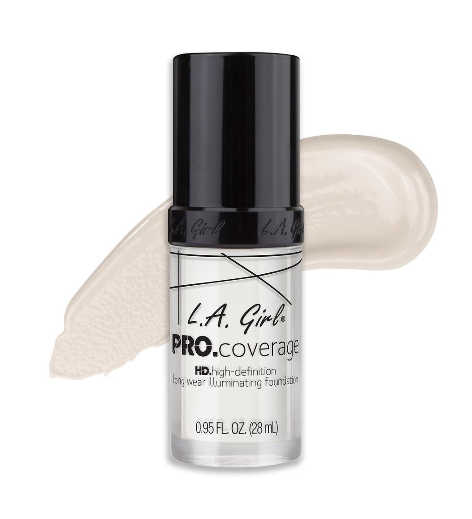 L.A. Girl Pro Coverage Liquid Foundation White 0.95 Fl Oz - Long Lasting Full Coverage Formula - Buy Online on SooperMarket.com