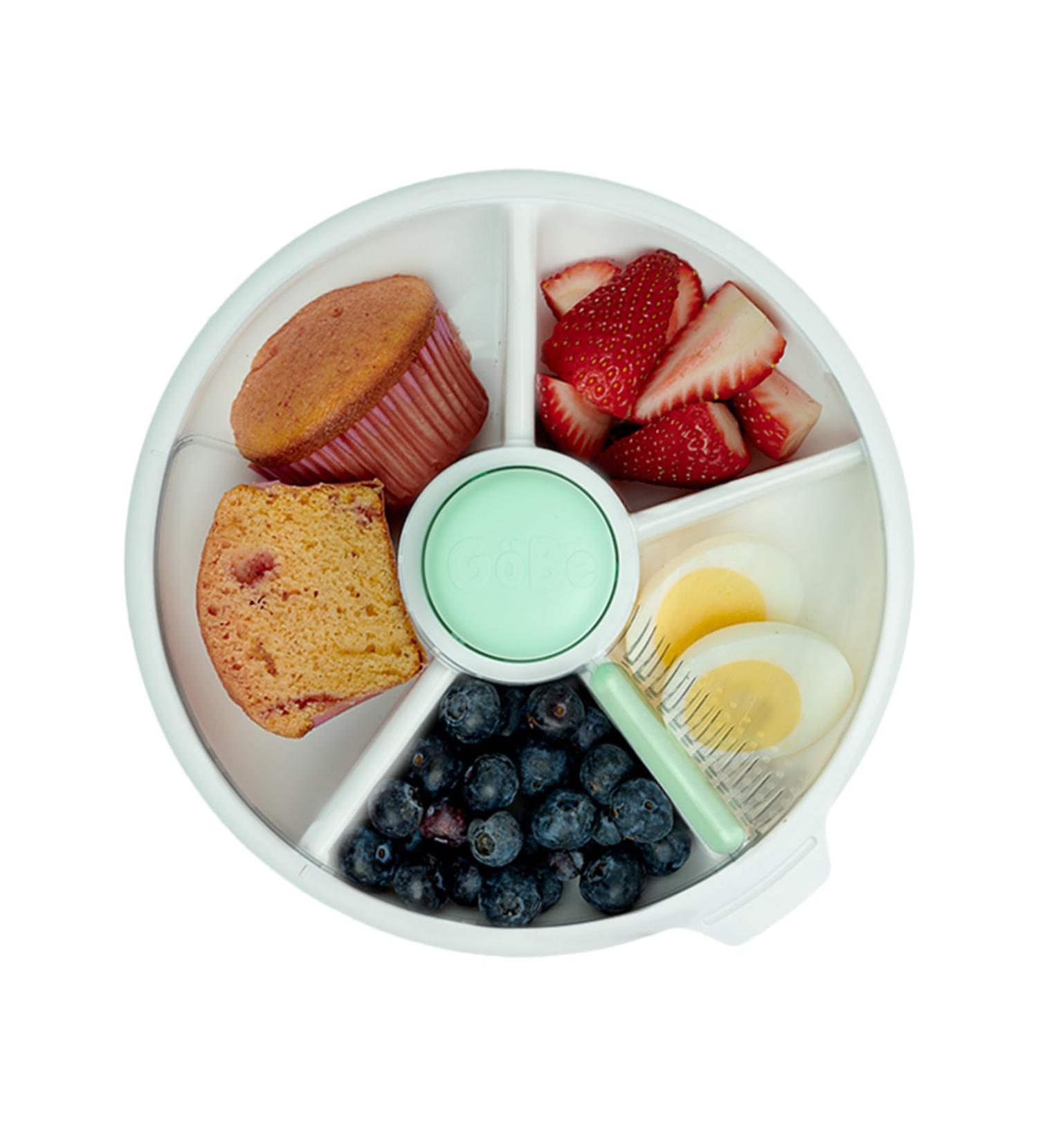 GoBe Kids Large Snack Spinner Bundle - Mint Green | Reusable 4 Compartment Snack Container with Hand Strap, Sticker Sheet | BPA/PVC Free, Dishwasher Safe | No Spill Leakproof Design - Buy Online on SooperMarket.com