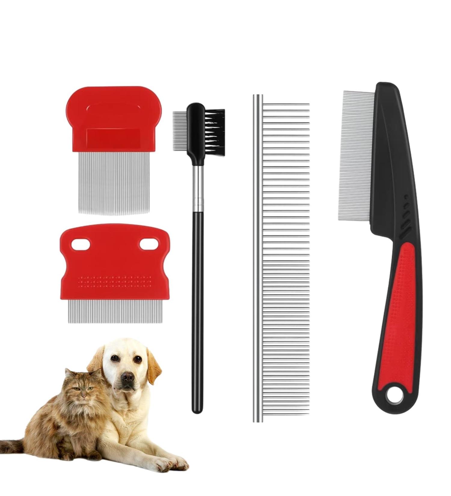 5 Pack Flea Comb for Cats & Dogs | Effective Lice & Flea Removal | Professional Pet Care Comb - Buy Online on SooperMarket.com