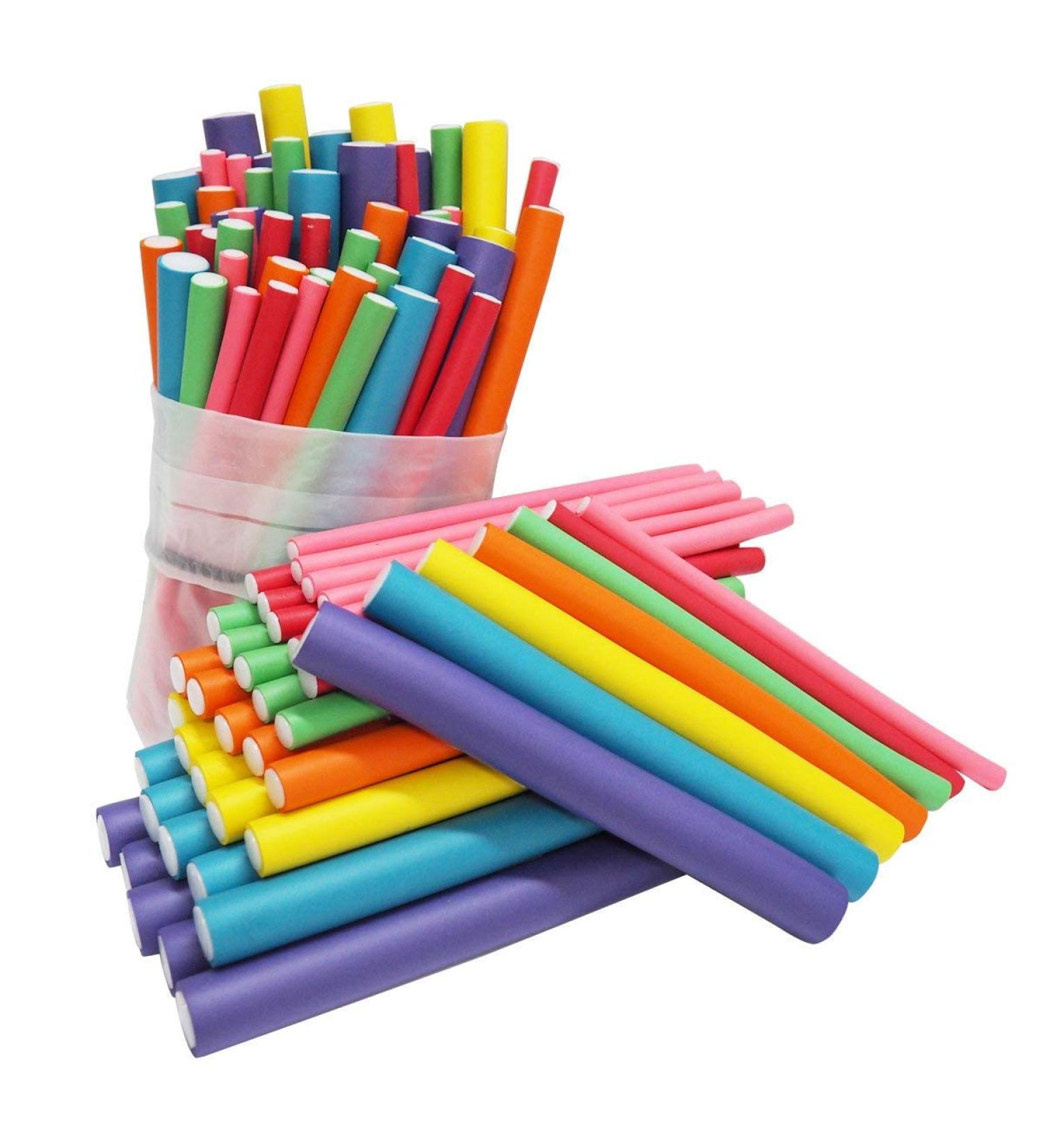 Premium Papilotten Lockenrifler - 42 Multi-Colored Flexi Rods for Gentle Natural Curls Overnight | Ideal for Large & Small Curls - Buy Online on SooperMarket.com