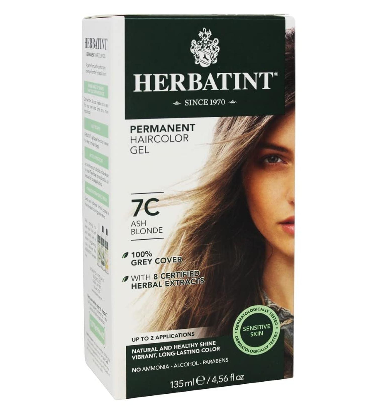Herbatint 7C Ash Blonde Permanent Haircolor Gel - 4.56 fl oz | Natural Hair Dye - Buy Online on SooperMarket.com