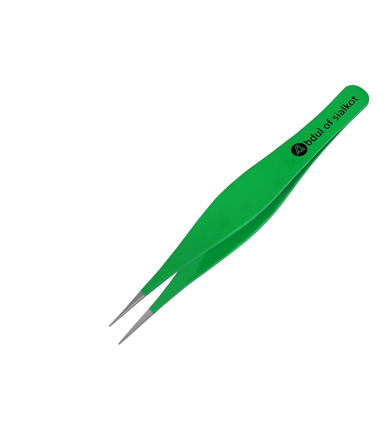 Abdul of Sialkot Pointed Tweezers - Sharp Precision for Ingrown Hair & Blackheads - Best for Eyebrows - Green - Buy Online on SooperMarket.com