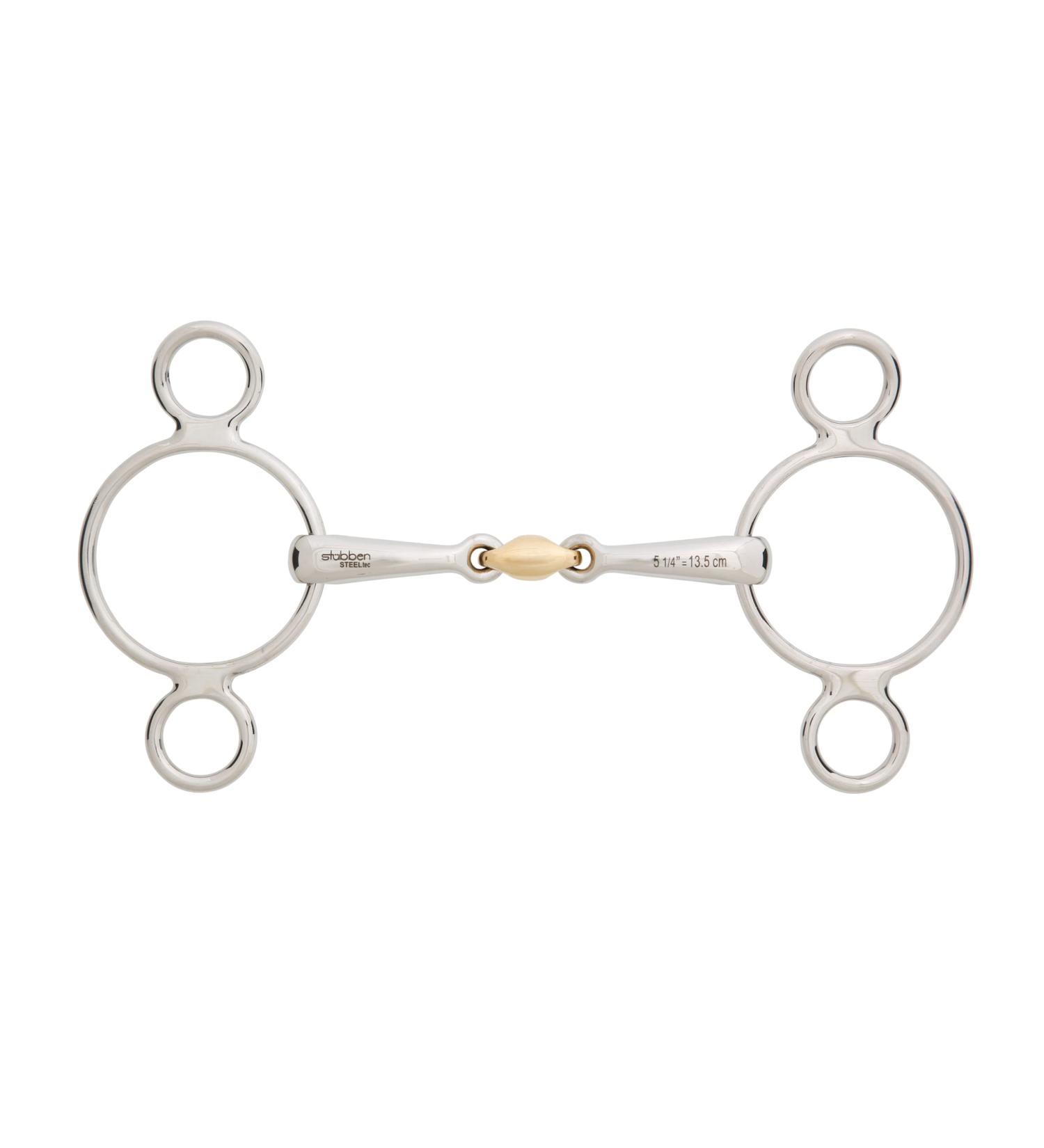 St bben bit 2480 3-ring bridle Sweet Copper middle piece 13.5 cm - 16 mm - Sweet Copper middle piece