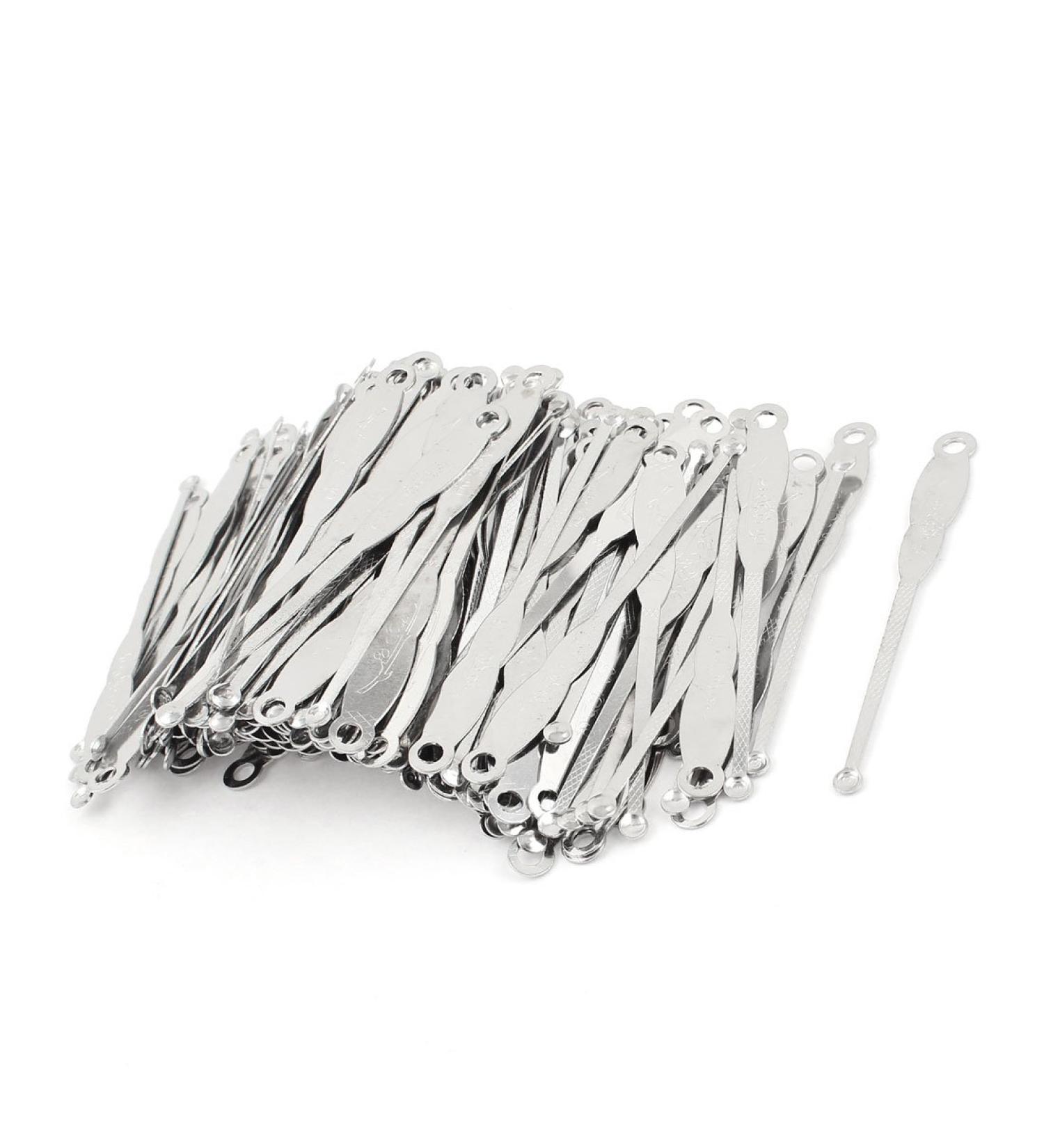 Qtqgoitem 200 Pcs Metal Silver Tone Earpick Ear Curette Wax Removers (Model: 2ec e4b ef6 852 54a)