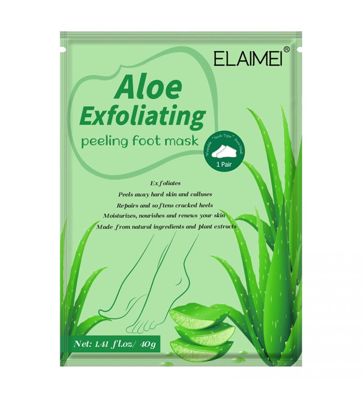 Foot Peel Mask - Exfoliating & Moisturizing Foot Treatment for Men & Women | Remove Dead Skin Repair Rough Heels - 1 Pack Green - Buy Online on SooperMarket.com