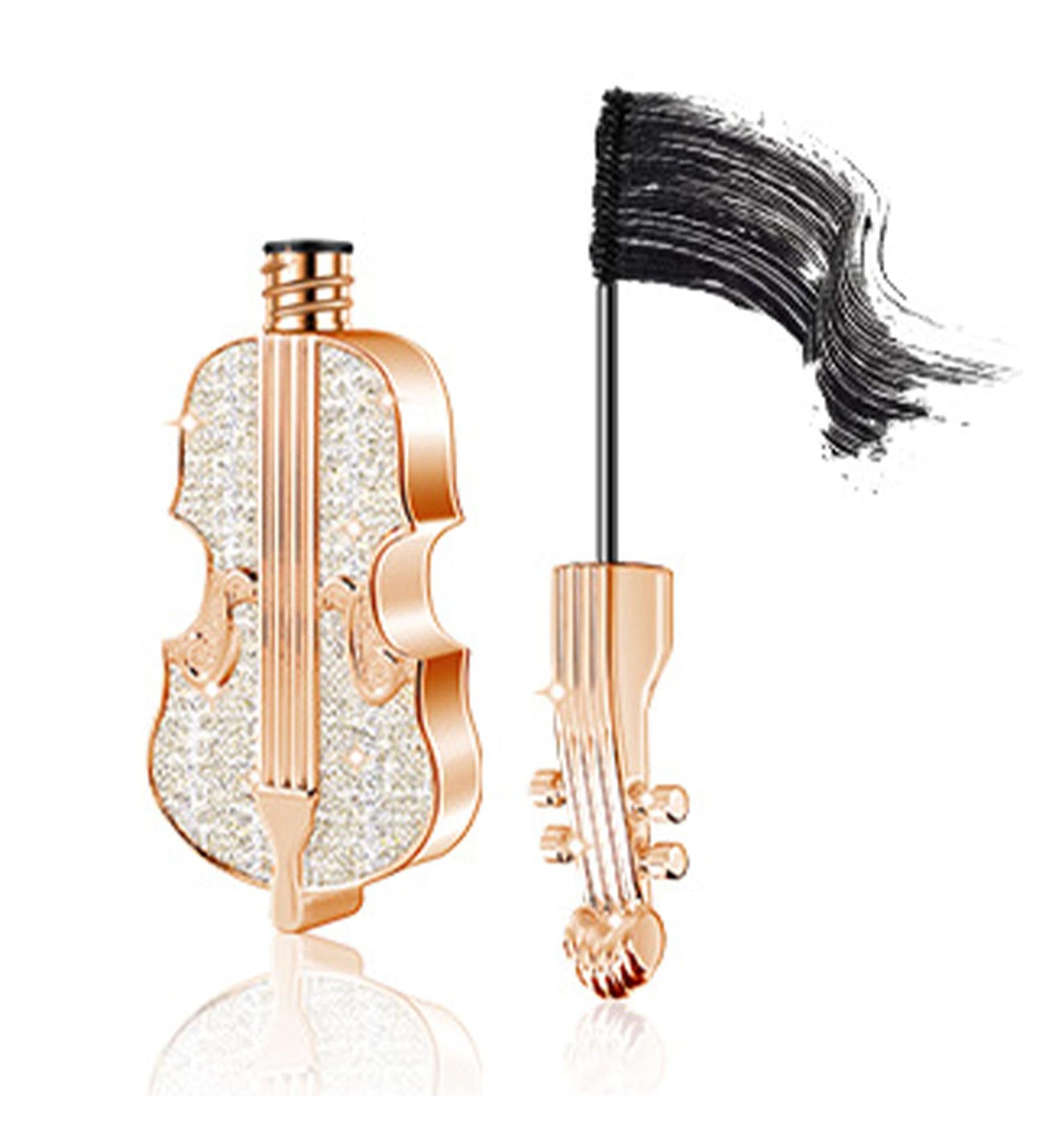 Gireatick 4D Silk Fiber Mascara in Black - Natural Thickening & Lengthening Formula | Violin Design with Diamond Detailing | Waterproof & Long Lasting | Voluminous Makeup | Perfect Festival Gift - Buy Online on SooperMarket.com