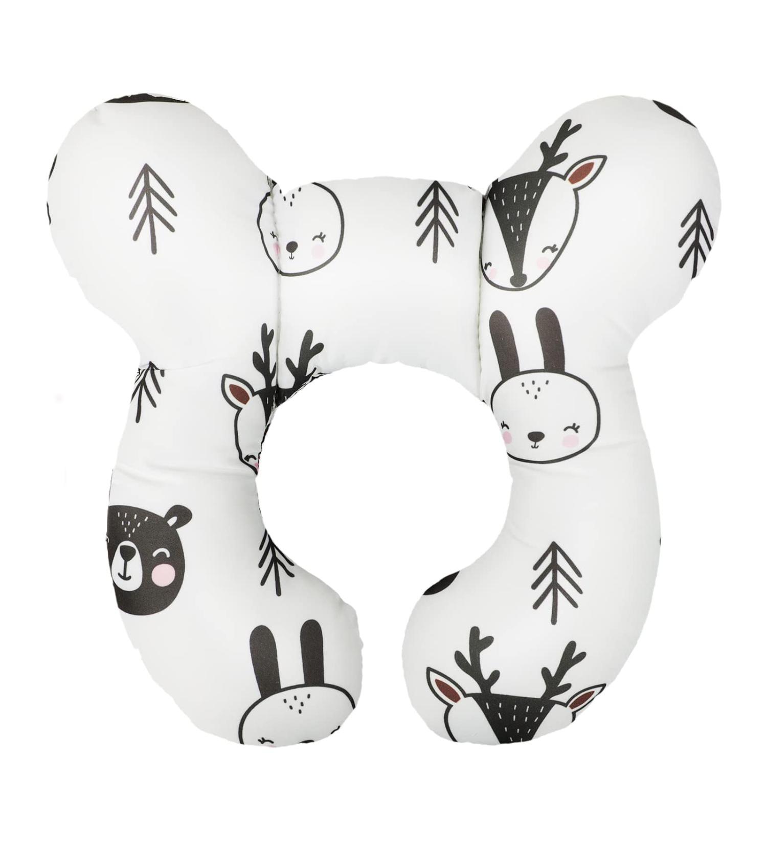 Baby Car Seat Travel Neck Pillow - Cute Cartoon Infant Head Support Cushion - Buy Online on SooperMarket.com