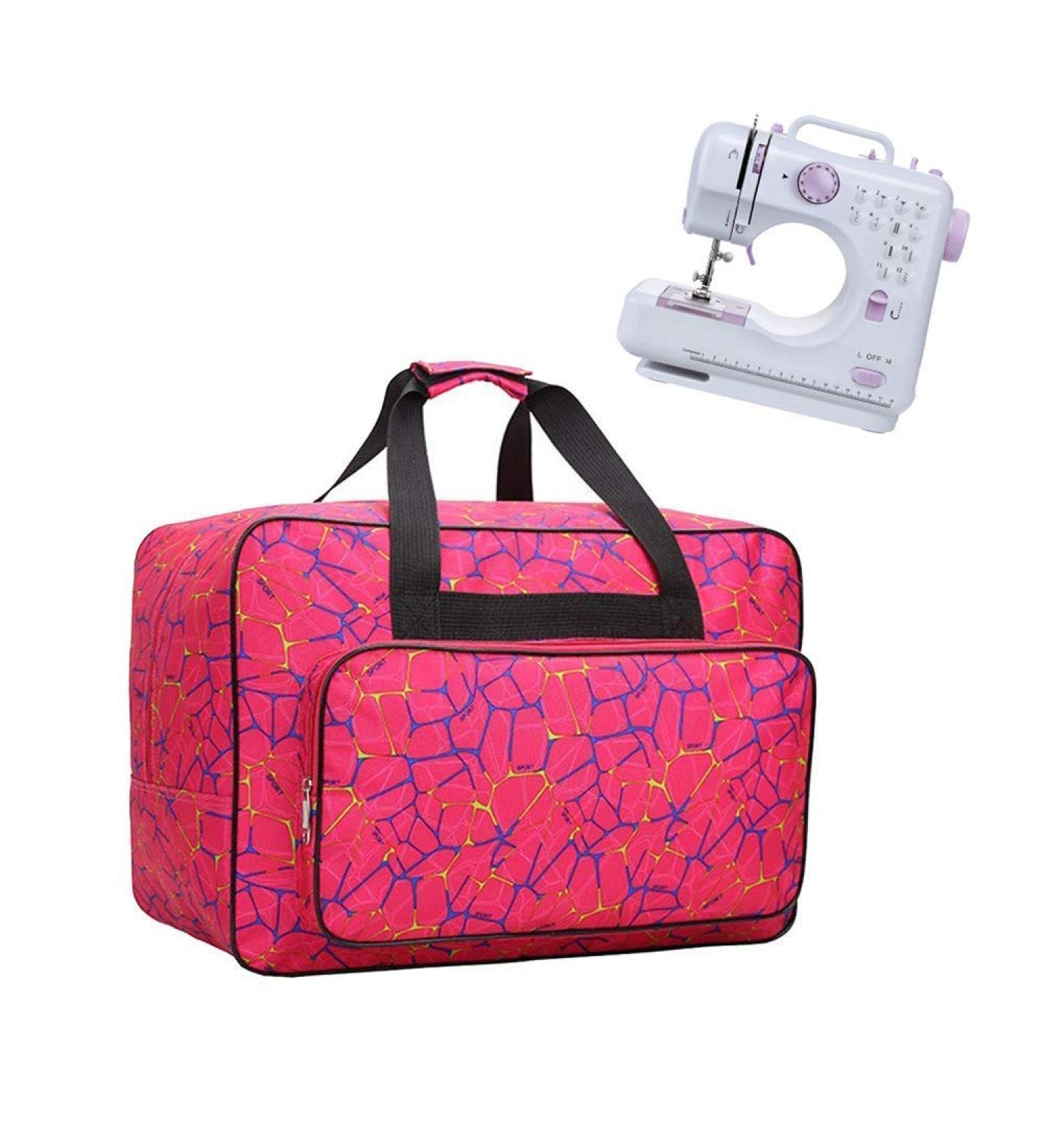 JanTeelGO Sewing Machine Carrying Case - Red Nylon Tote Bag with Pockets and Padded Storage Cover for Singer, Brother, Janome - Convenient Handles and Durable Design - Buy Online on SooperMarket.com
