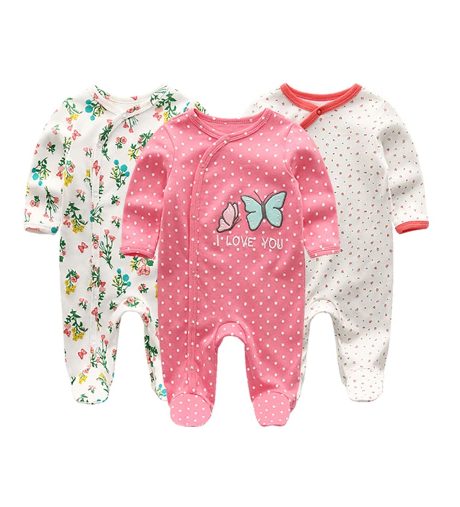 MAMIMAKA Baby Newborn Cotton Footed Pajamas 9-12 Months - Color8 - Buy Online on SooperMarket.com