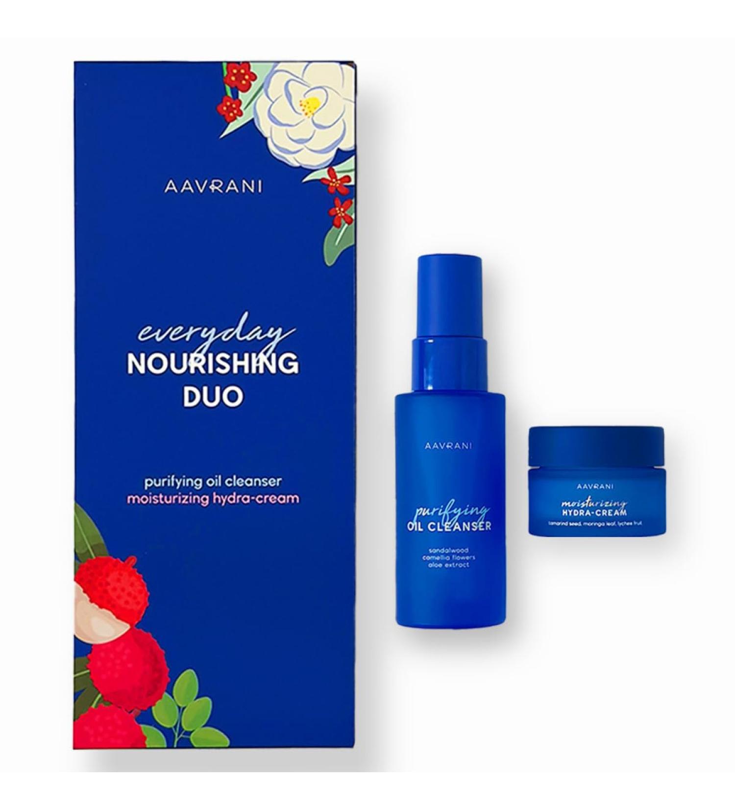 AAVRANI Everyday Nourishing Duo - Purifying Oil Cleanser & Moisturizing Hydra-Cream for Hydrated Skin | International Shipping Available - Buy Online on SooperMarket.com