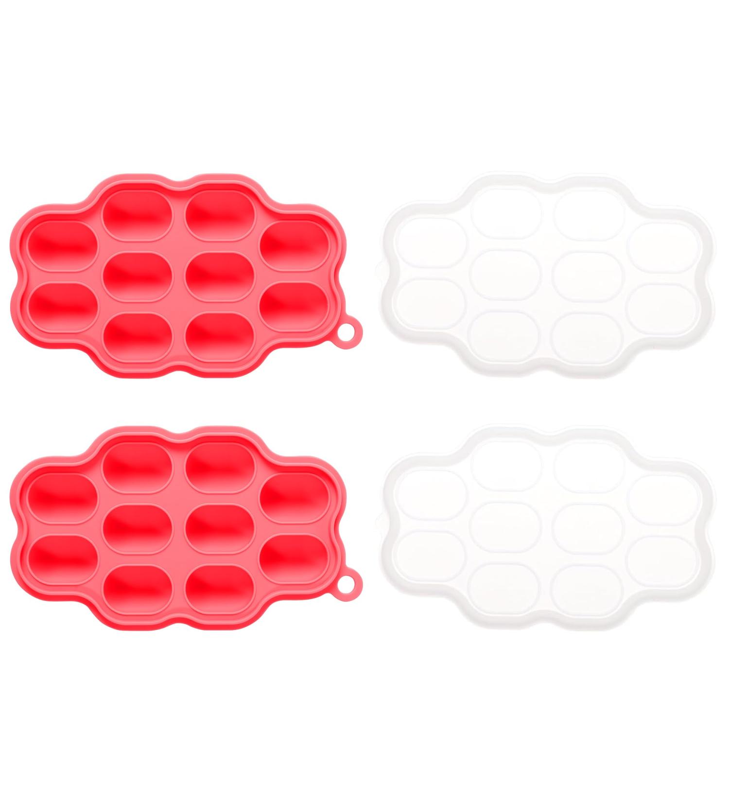 Lovenoobs Baby Food Storage - 100% Silicone Freezing Container for Baby Porridge & Ice Cream Shapes - Red - Buy Online on SooperMarket.com