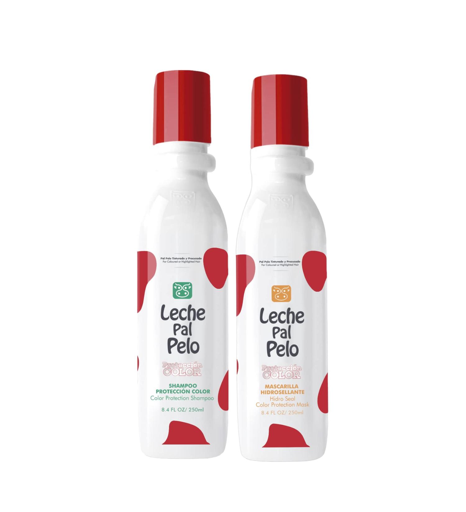 Leche Pal Pelo Shampoo and Hair Mask bundle for Color-Treated Hair with Quinoa  Rice Protein  Avocado Oil  Aloe Vera. Treatment for Colored Hair. bundle  8.4 Ounce each (Set of 2)