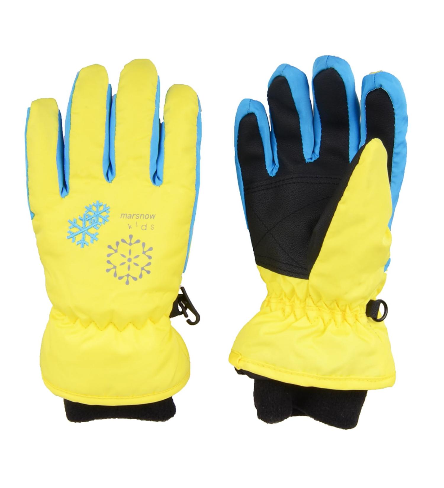 TRIWONDER Thermal Fleece Ski Gloves for Kids - Yellow Warm Winter Snowboard Gloves (XS 3-5 Years) - Buy Online on SooperMarket.com