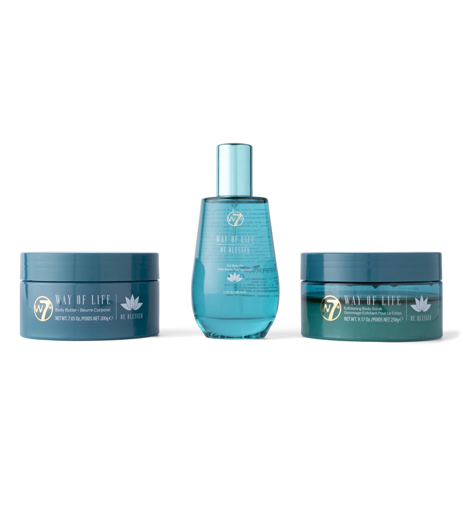 W7 Way of Life Body Gift Set - Nourishing Body Butter Scrub & Oil - Lotus & White Tea Scent - Buy Online on SooperMarket.com