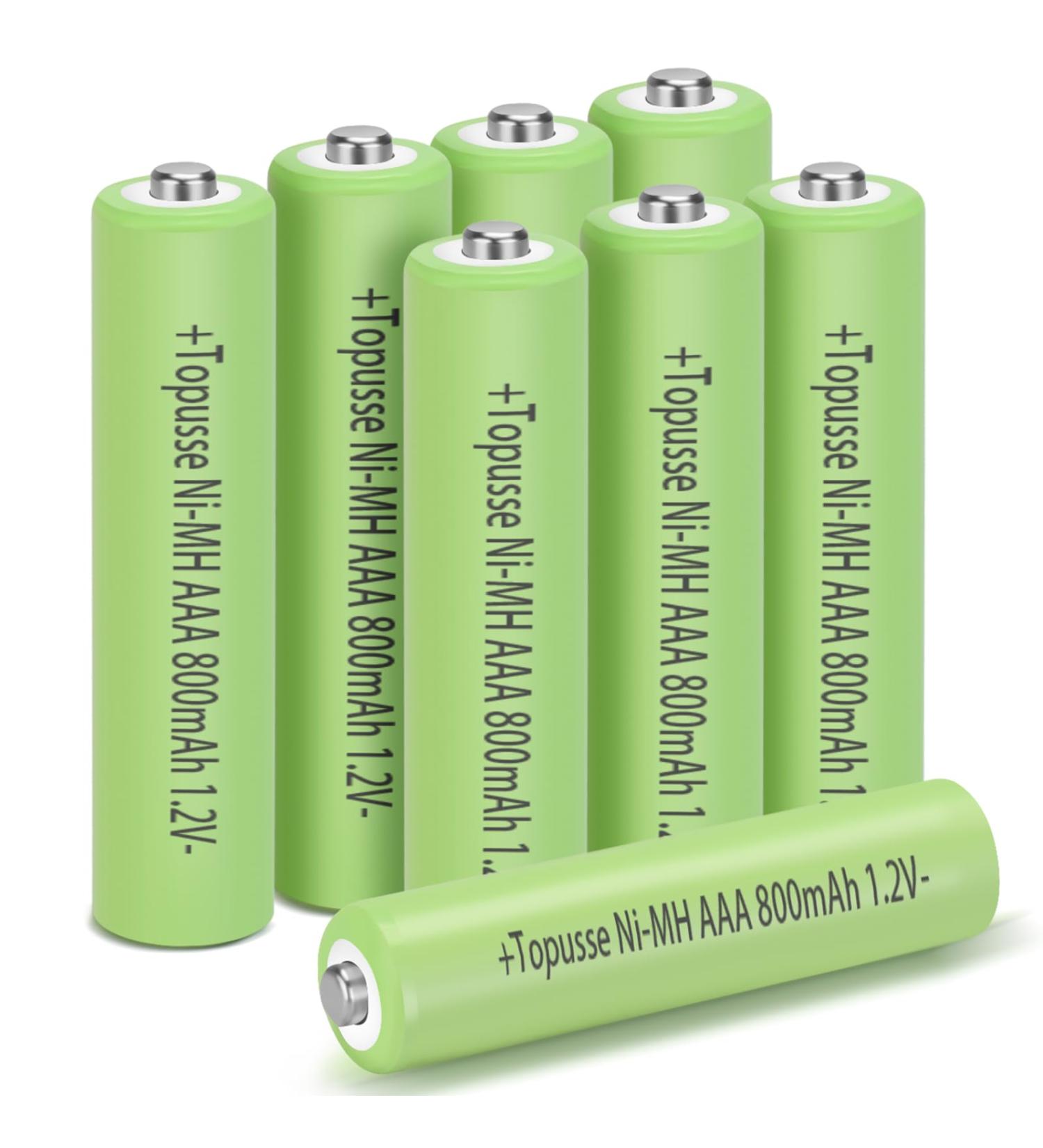 8 Pack Rechargeable Ni-MH AAA Batteries | Long-Lasting 800mAh for Outdoor Solar Lights - Buy Online on SooperMarket.com