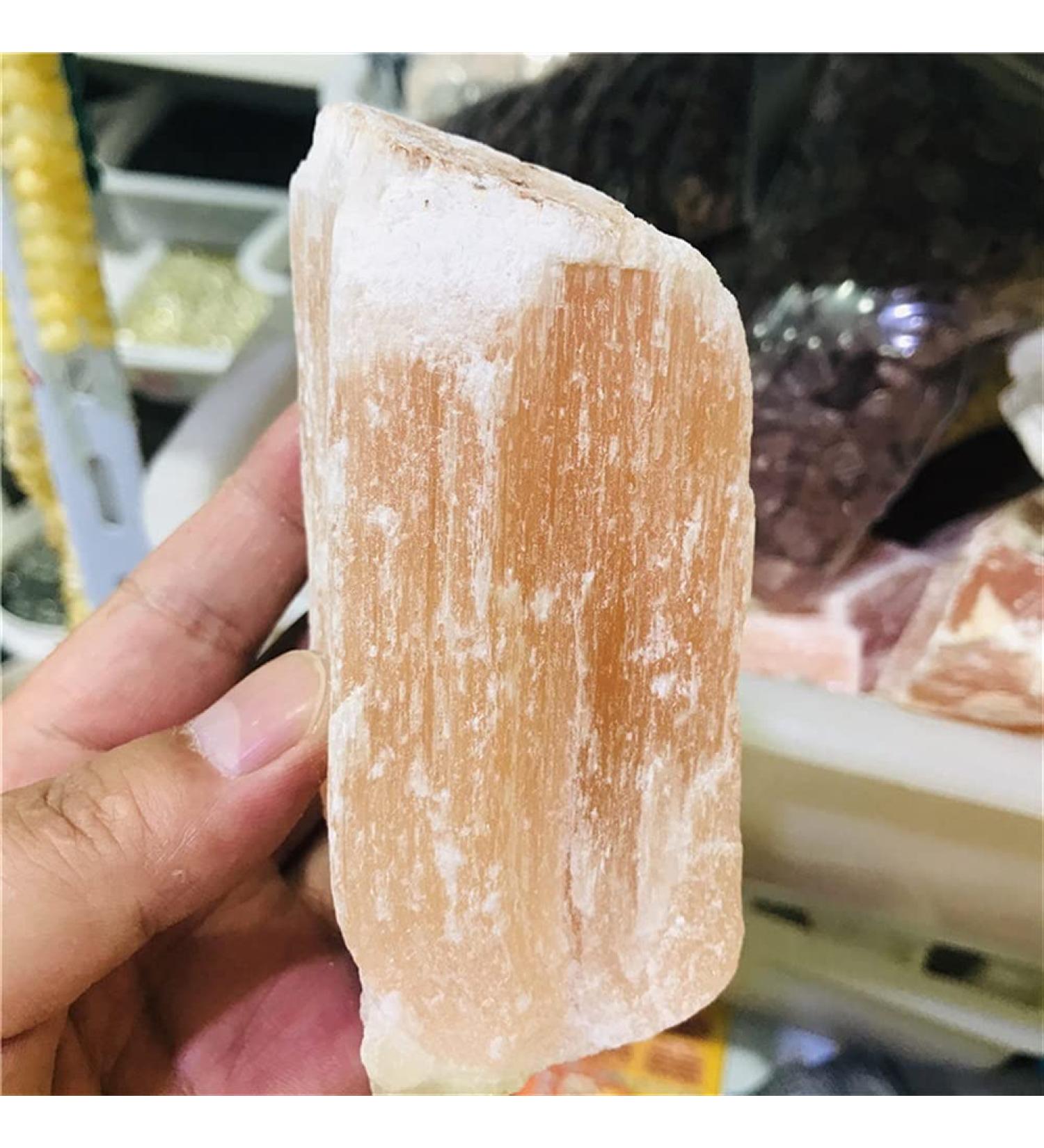Collection Natural raw Yellow Gypsum Stone Selenite Healing Crystal Specimen (Size : 100-130g) - Buy Online on SooperMarket.com