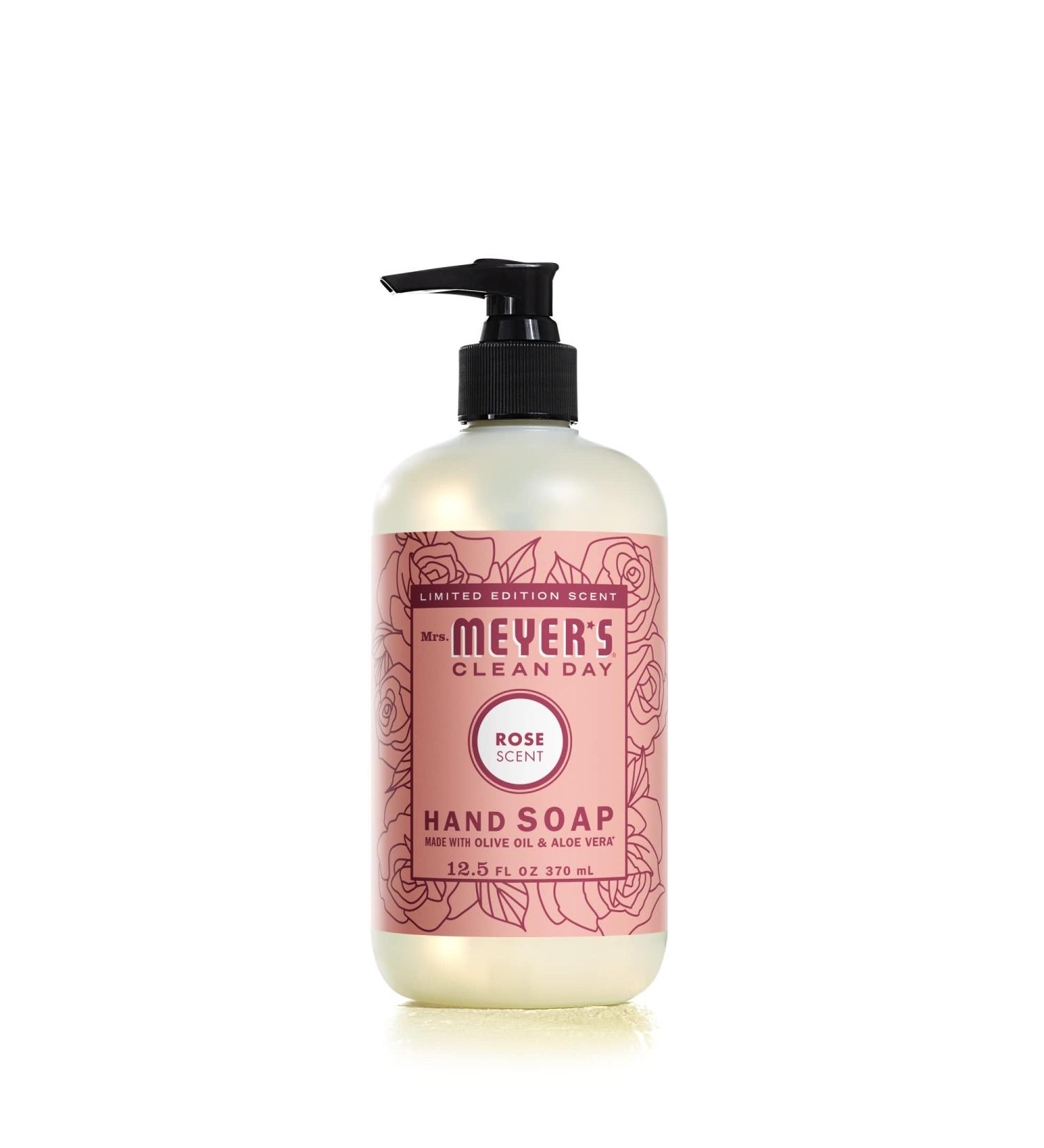 Mrs. Meyer's Rose Hand Soap with Essential Oils - Biodegradable Formula - 12.5 fl. oz - Buy Online on SooperMarket.com