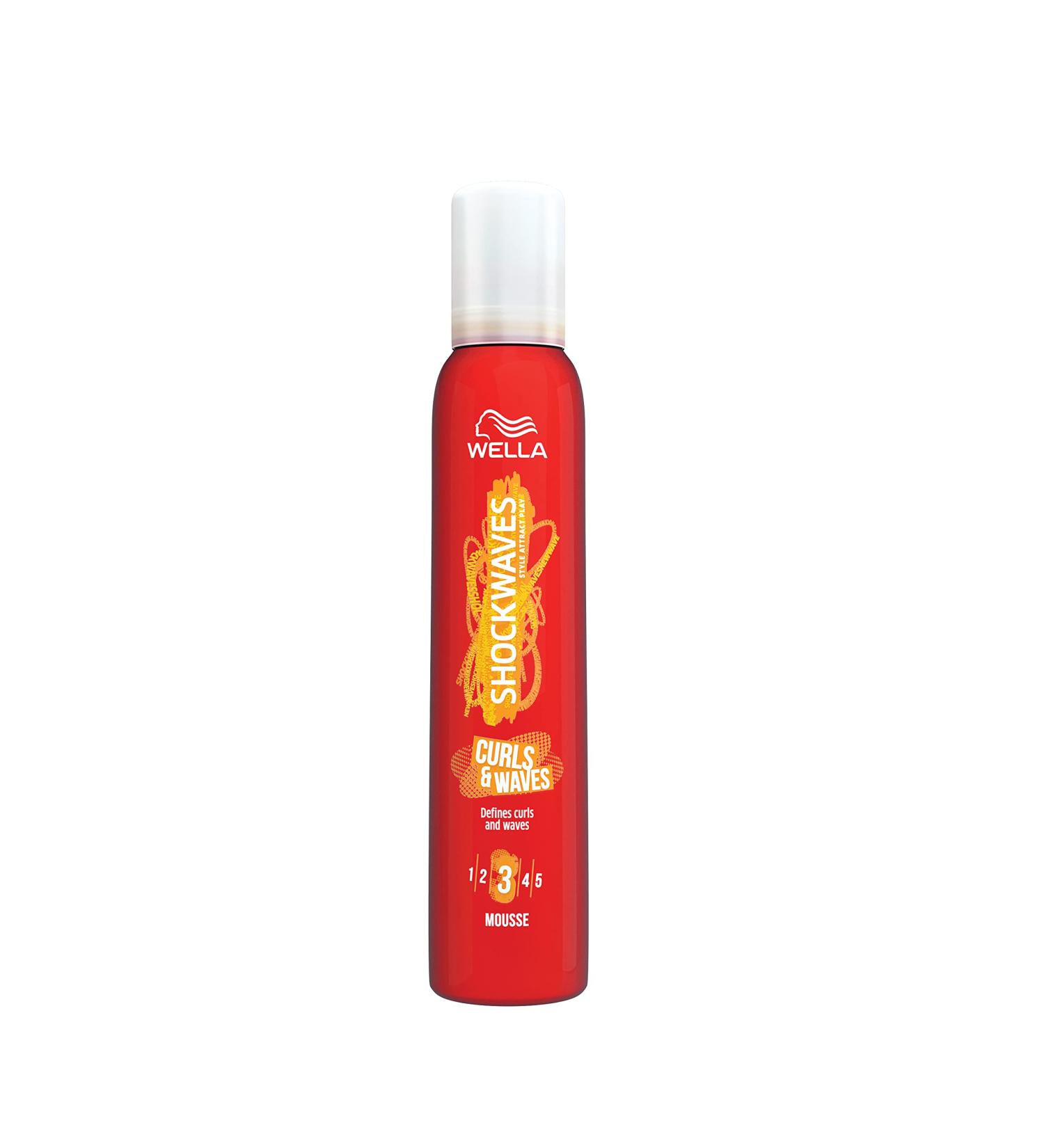 Wella Shockwaves Curls & Waves Mousse 200ml - Long-Lasting Hold and Defined Waves - Buy Online on SooperMarket.com