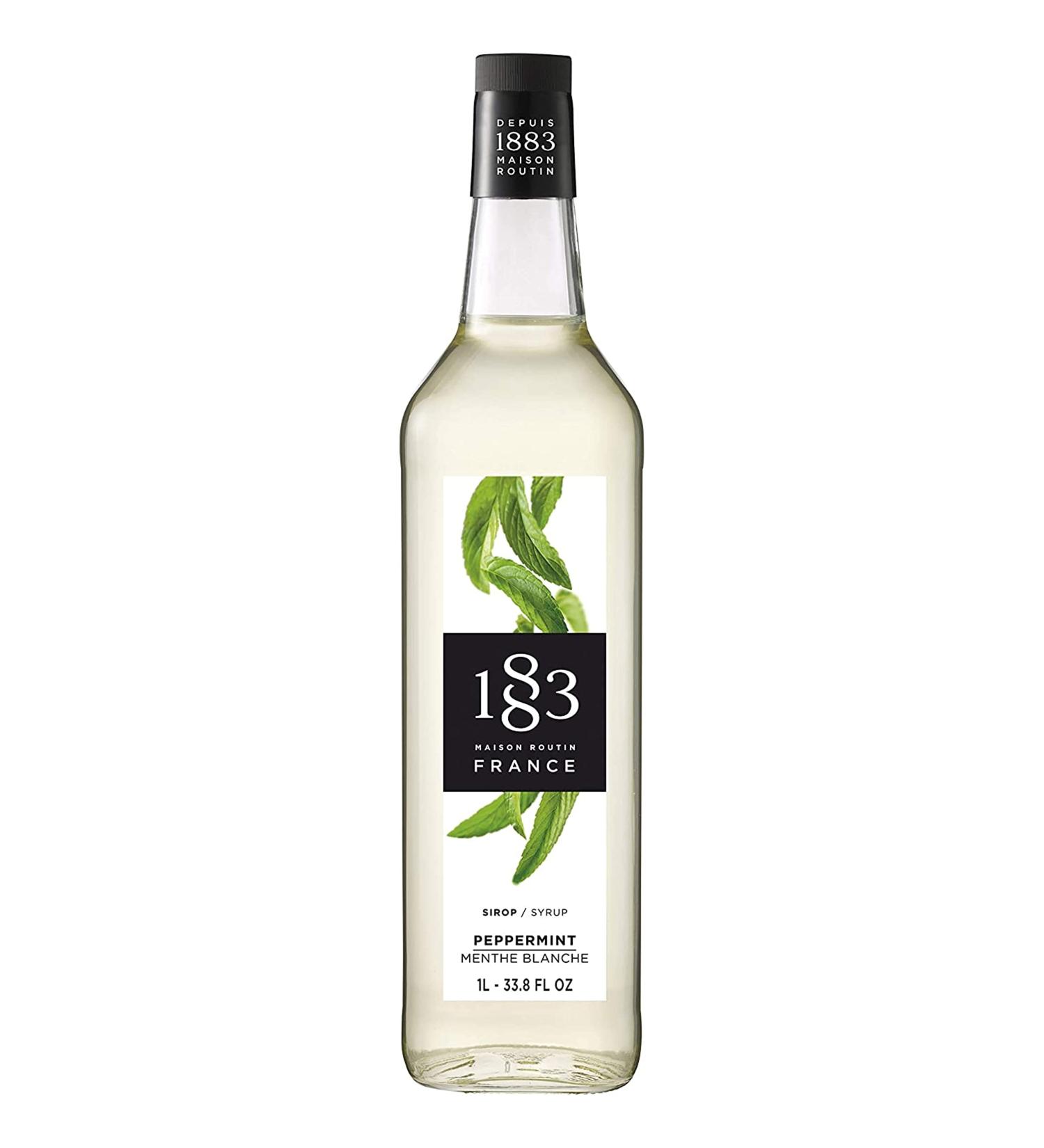 1883 Maison Routin Premium Peppermint Syrup 1L Bottle - Ideal for Cocktails, Mocktails, Coffee, Tea, Hot Chocolate & Desserts - Buy Online on SooperMarket.com