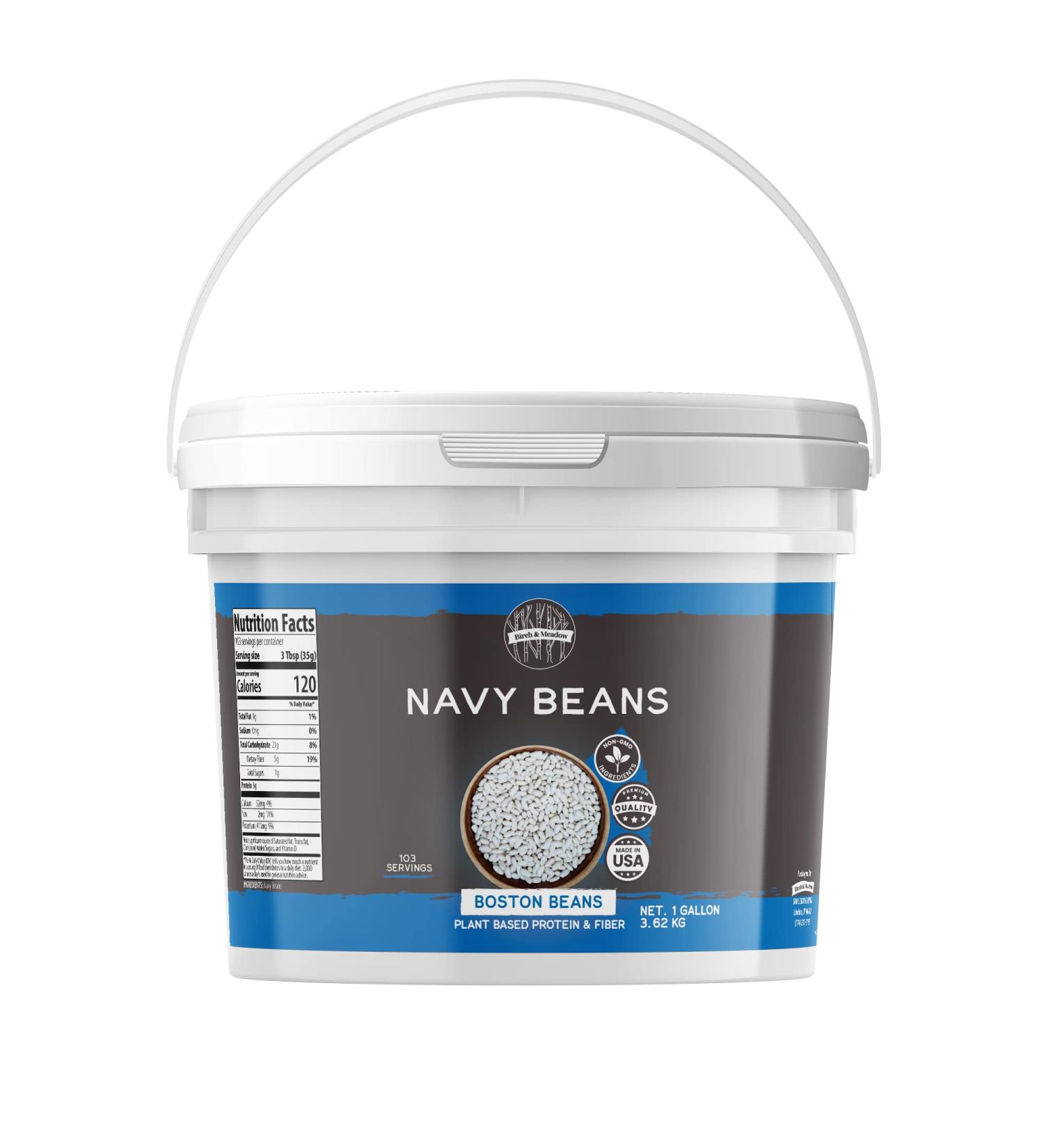 Birch & Meadow Navy Bean 1 Gallon - Nutty Taste for Soups & Stews | 128 Fl Oz - Buy Online on SooperMarket.com
