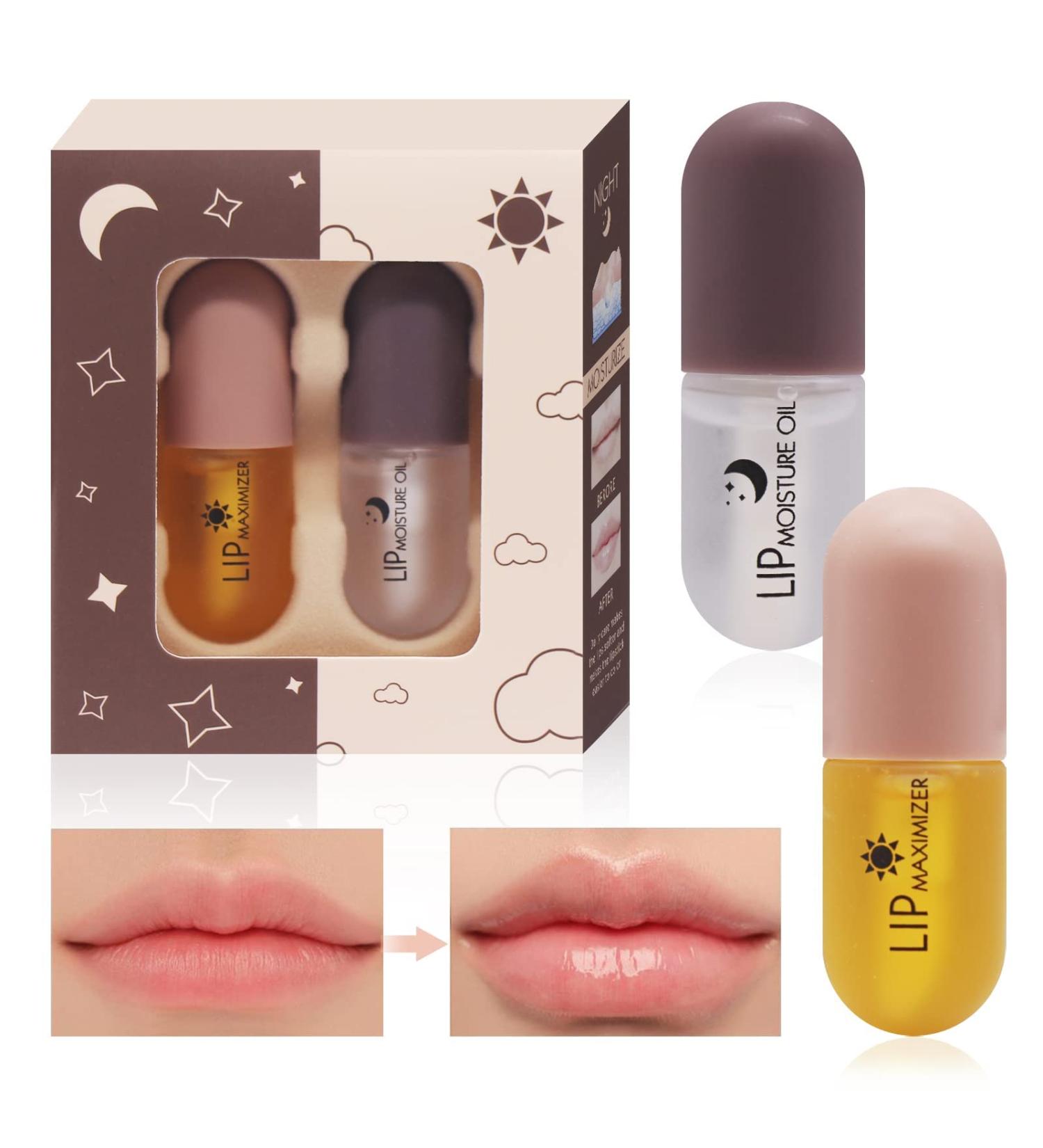 2Pcs Lip Plumper Natural Lip Plumper Lip Enhancer Lip Care Serum Hydrating Lip care Serum Moisturizing Reduce Fine Lines