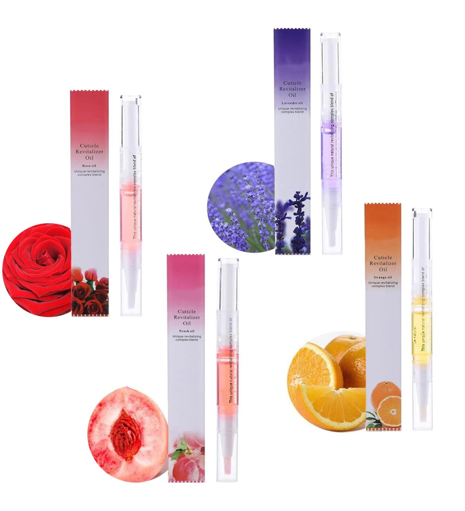 Veroa 4Pcs Cuticle Oil Pen for Cuticle Care Mixed Flavors Natural Ingredients Nail Oil Pen With Soft Brush Prevent Dry Cracking and Hangnails Cuticle Oil for Nails Vegan 2ml/4pcs - Buy Online on SooperMarket.com