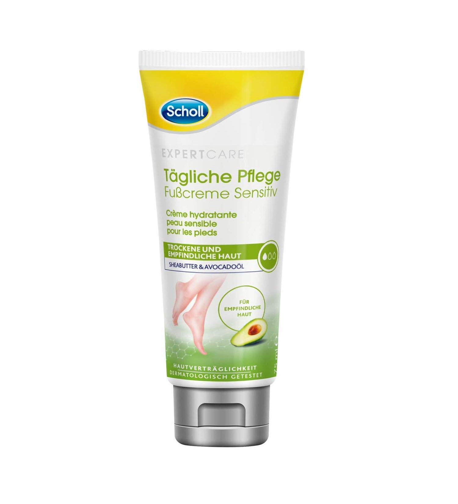 Scholl Expertcare daily foot cream sensitive - with shea butter and avocado oil - skin tolerance of the matologically confirmed - unpared - quickly retracting - not fatty - 75 ml