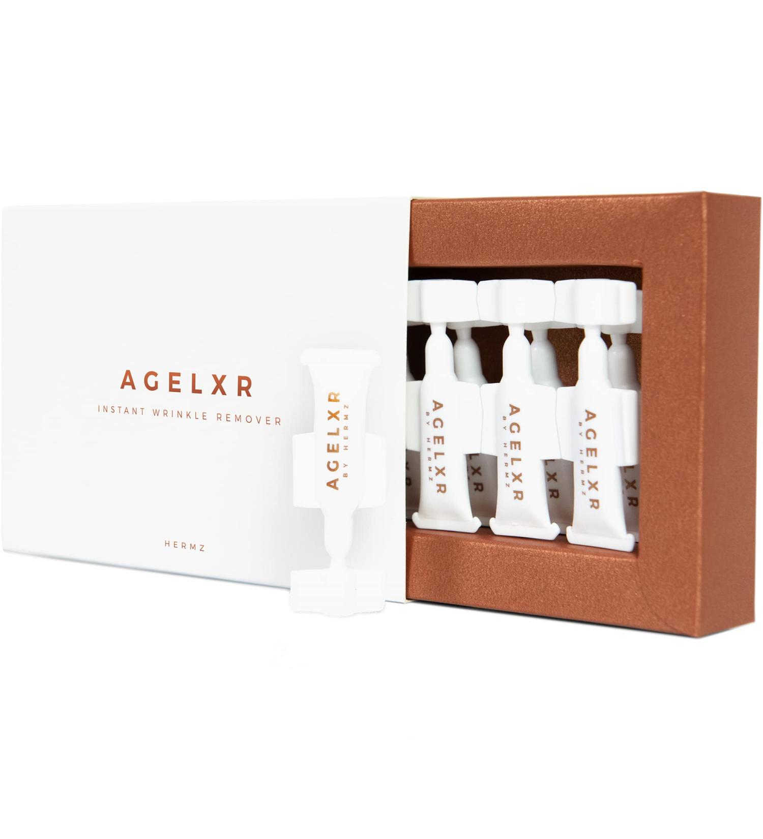 AGELXR Instant Wrinkle Remover Serum | Tightens Wrinkles & Fine Lines | Diminishes Puffy Eyes | Anti-Aging Formula with Argireline | 10 Vials - Buy Online on SooperMarket.com