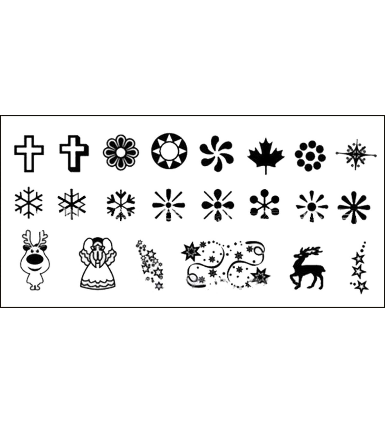 Stamping stencil plate Christmas X-mas frost flower Santa Claus XLR08 nail art nail design