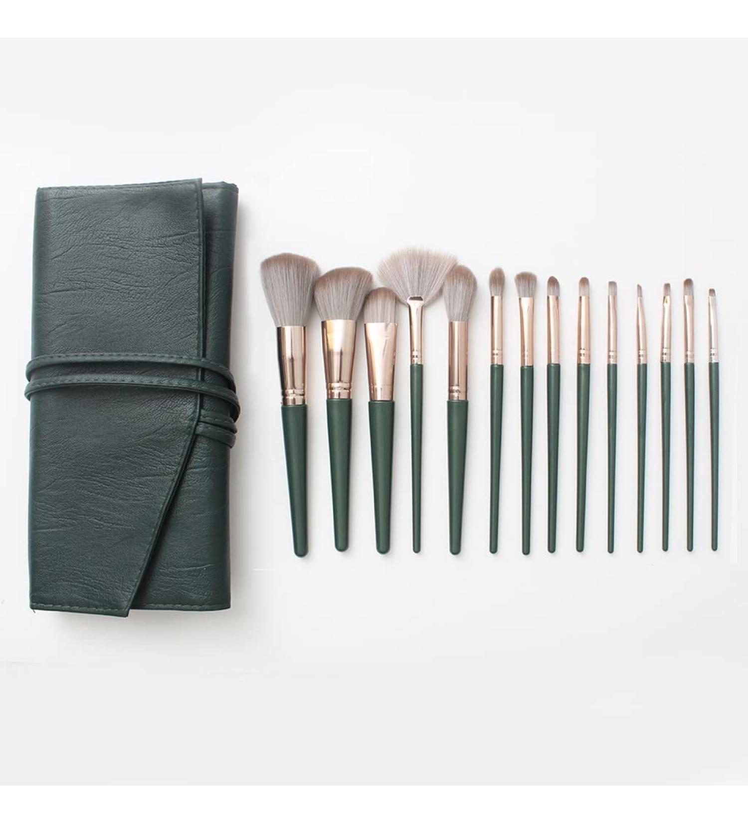 DFHBFG 14-Piece Makeup Brush Set - Soft Hair Eyeshadow Brushes with PU Storage - Perfect for Flawless Application Worldwide - Buy Online on SooperMarket.com