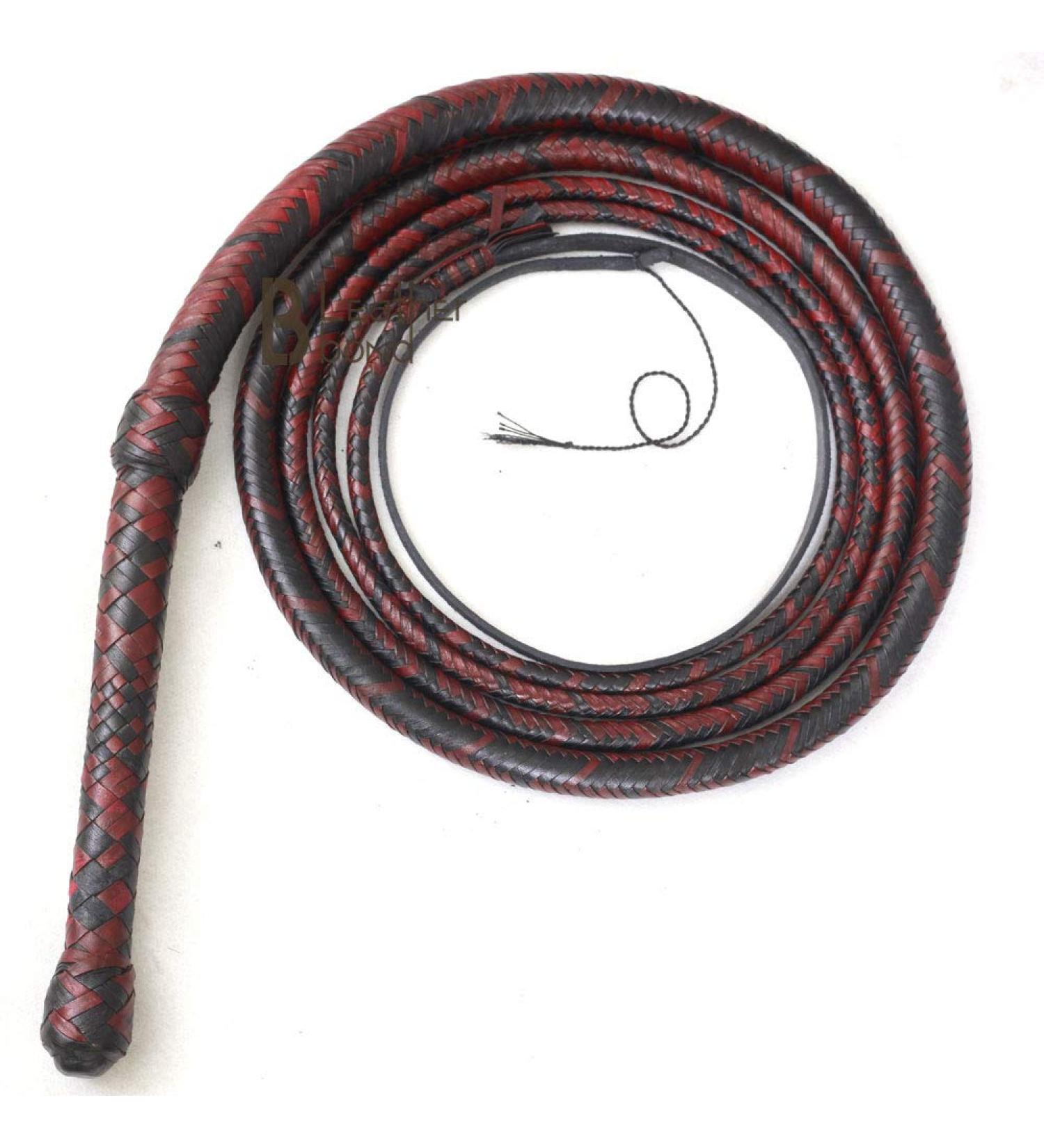 8' 16 Plait Kangaroo Hide Leather Bullwhip for Equestrian Use - Indiana Jones Style - Buy Online on SooperMarket.com