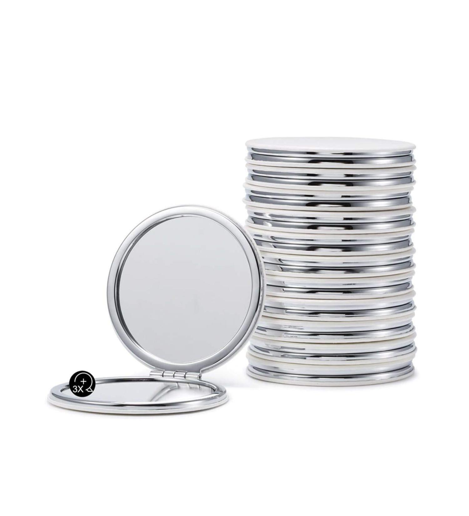 Getinbulk Compact Mirror Set - 12 Pc Round Double-Sided Magnification PU Leather in White 2.8 - Buy Online on SooperMarket.com