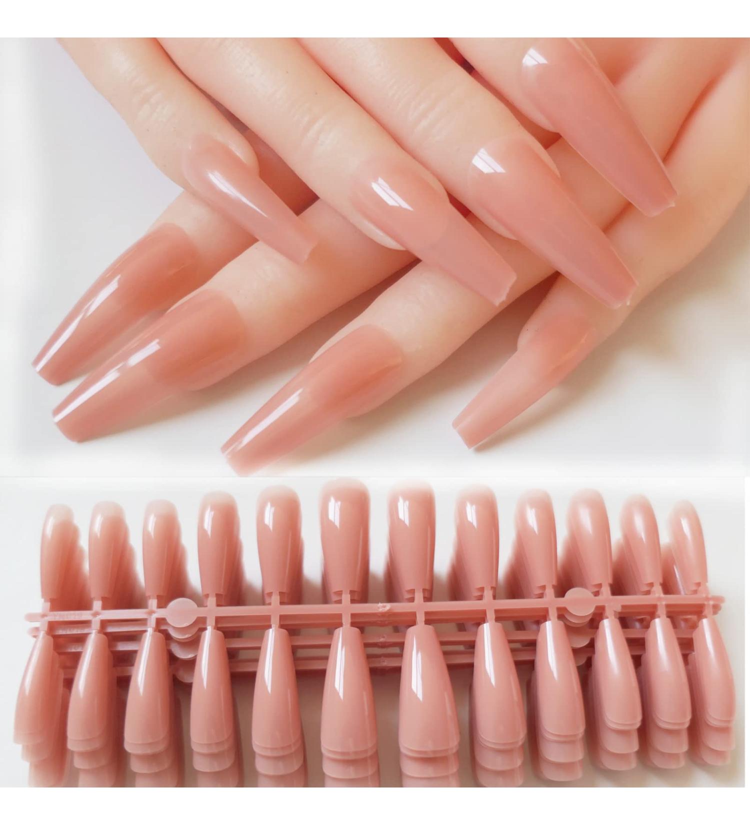 240pc Soft Gel Ballerina Coffin False Nails Set - Full Cover Colored Acrylic Nail Tips for Manicure Decor - Buy Online on SooperMarket.com