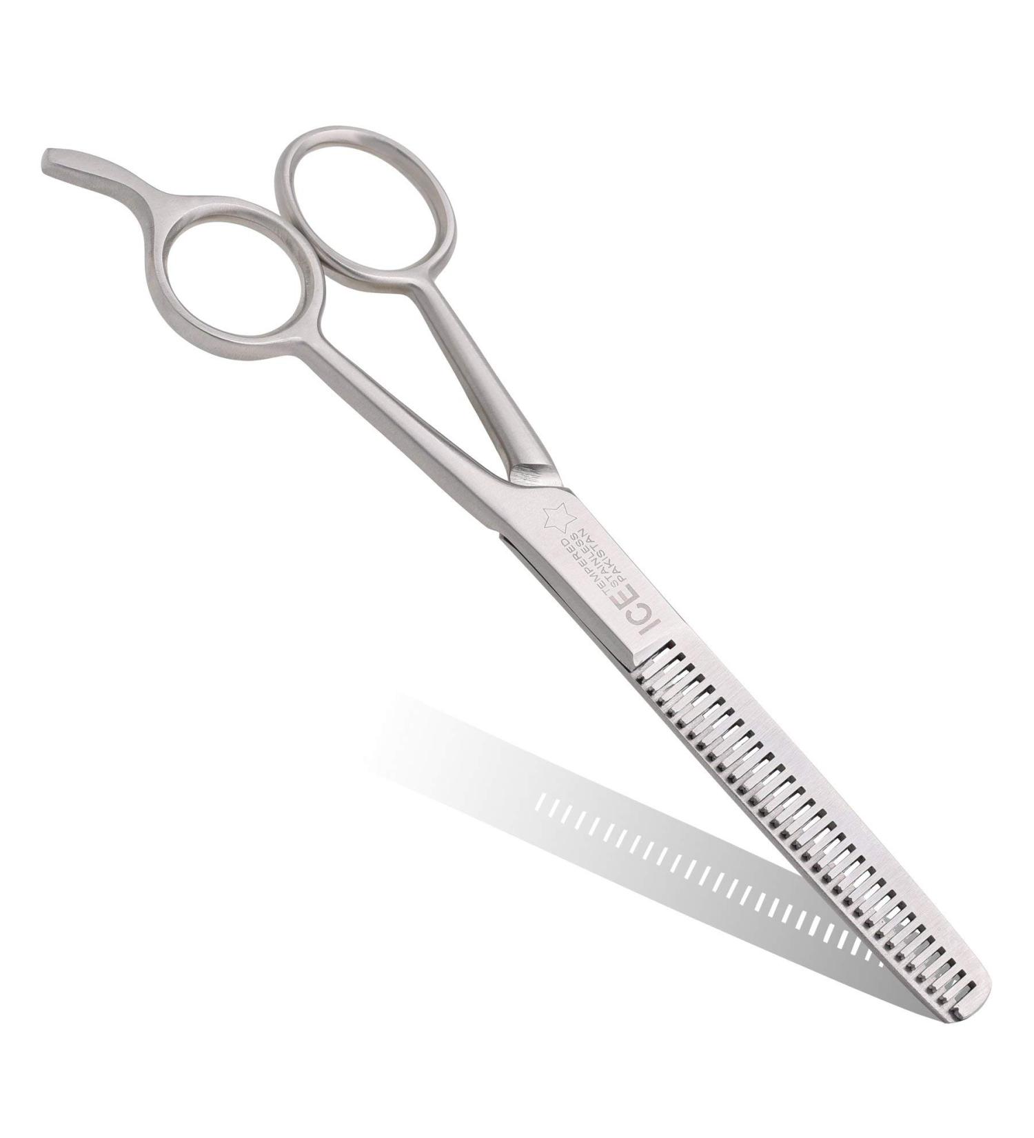 Professional 6.2 inch Hair Thinning Scissor with Hook - Double Sided Sharp Teeth for Barber Texturing - Men, Women, Kids - Buy Online on SooperMarket.com
