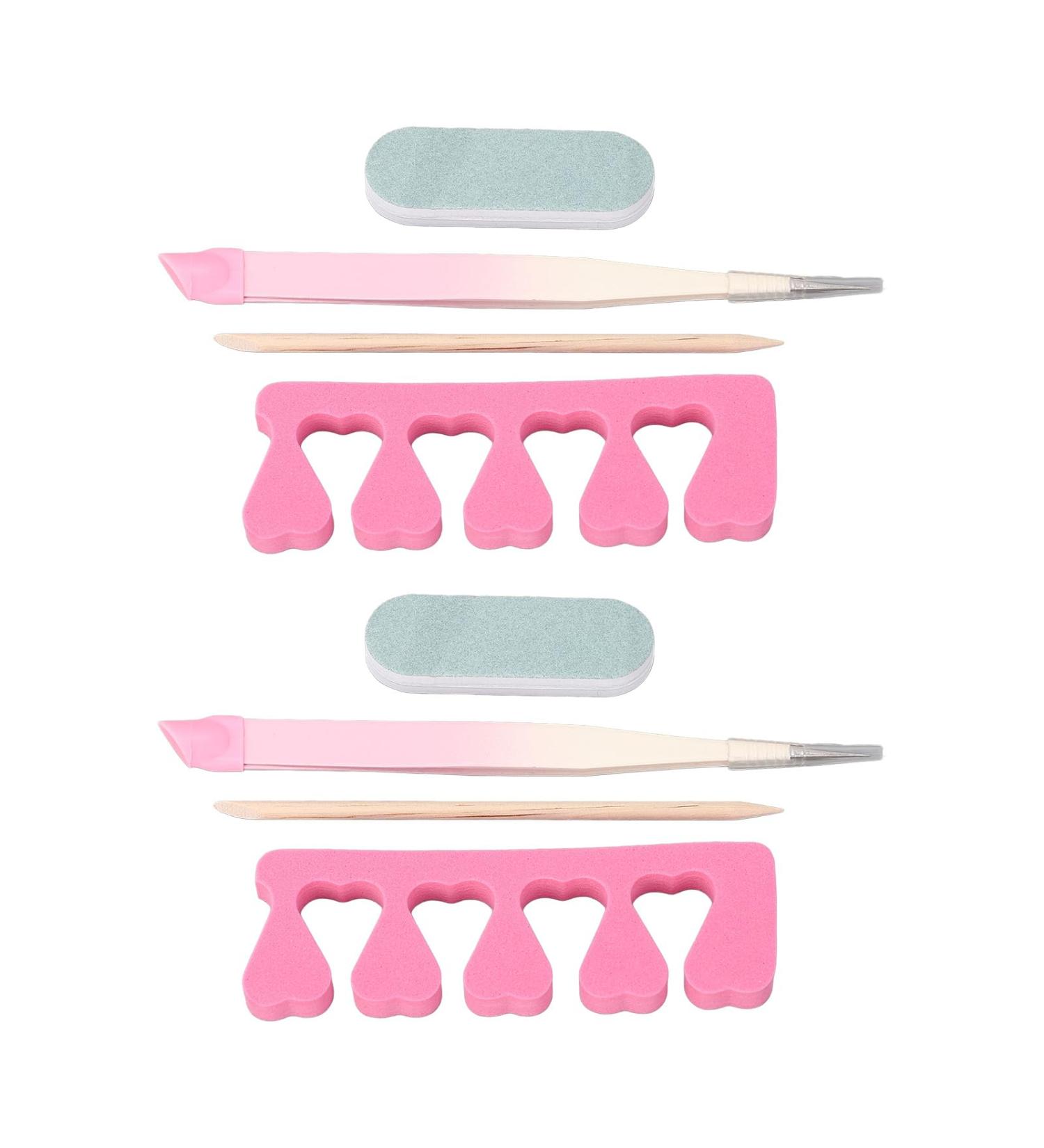 2 Set Nail Tweezers Nail Art Tweezers Straight Tip Nail Tweezers Rhinestone Pickers Manicure Nail Art Tool Set with Finger Separator Sponge Sanding Bar for - Buy Online on SooperMarket.com