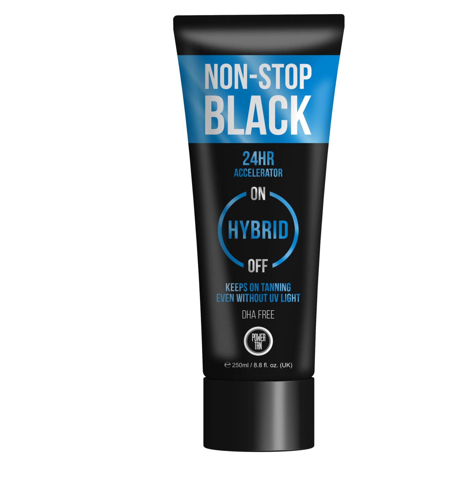 Power Tan Non-Stop Black Hybrid UV Sunbed Tanning Accelerator Lotion 250ml - Buy Online on SooperMarket.com