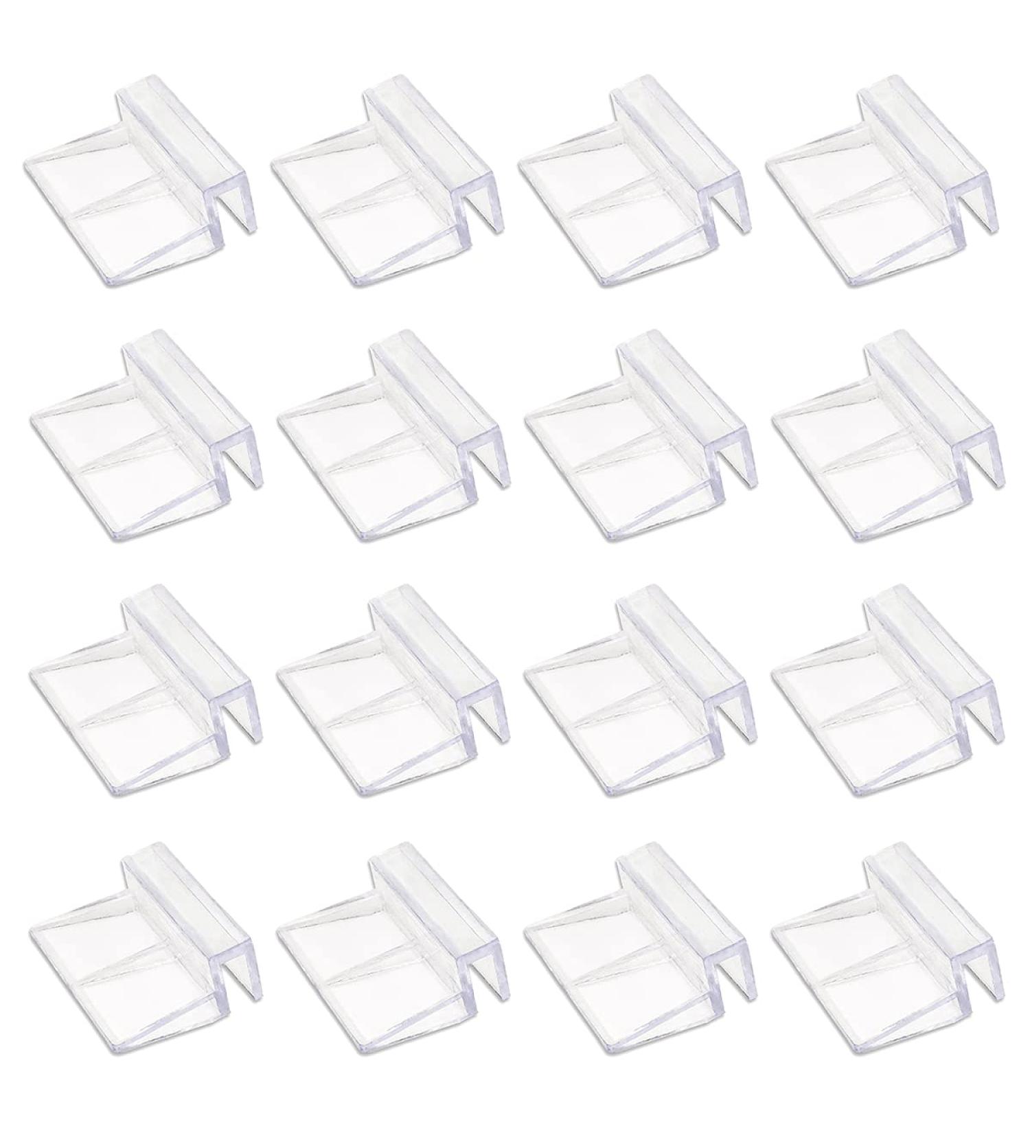 16 PCS LEEFONE Acrylic Aquarium Cover Clip - Universal Clear Fish Tank Glass Lid Holder for Rimless Aquariums - Buy Online on SooperMarket.com