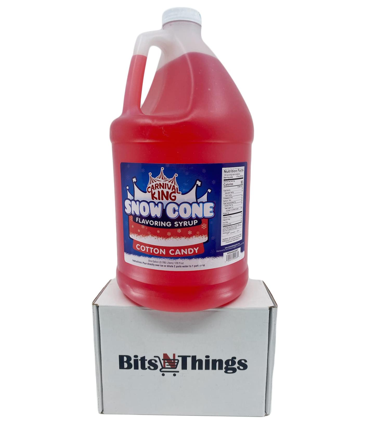 Carnival King Cotton Candy Snow Cone Syrup 128 Fl Oz - 1 Pack | Sweet Flavored Syrup for Snow Cones & Cotton Candy - Buy Online on SooperMarket.com