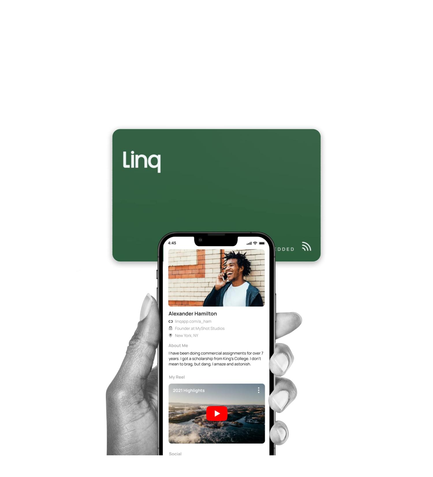 Linq Digital Business Card - Smart NFC Contact Networking Card (Green) - Buy Online on SooperMarket.com