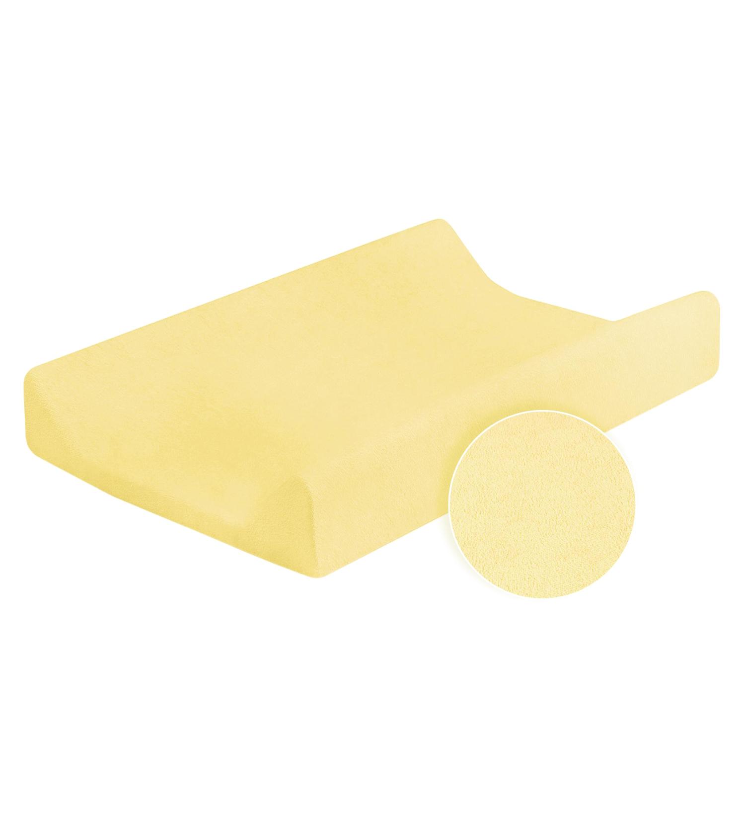 Baby Changing Mat Terry Cover 70x50cm with Raised Edges, Yellow - Buy Online on SooperMarket.com