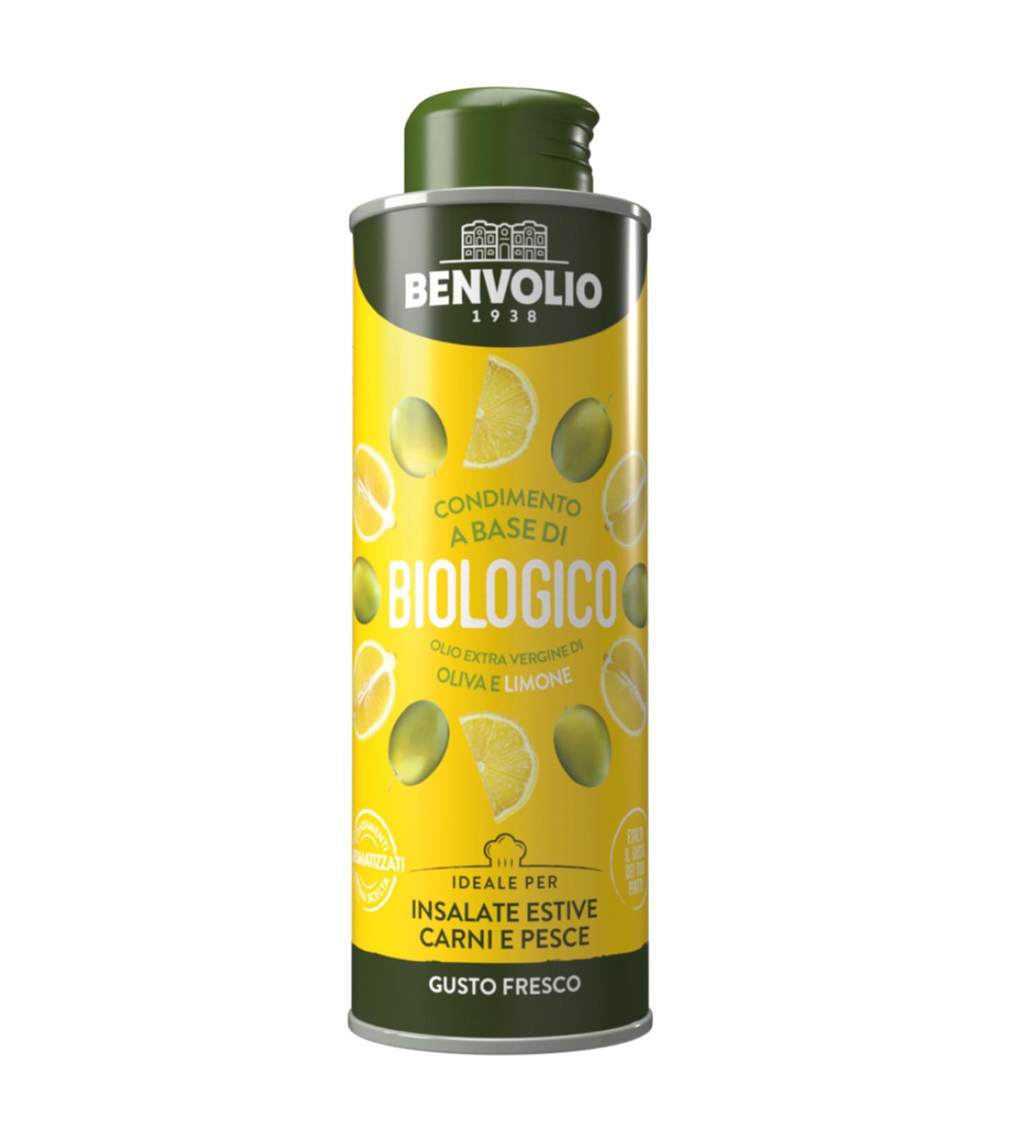 Benvolio Bio Lemon Oil 250ml - Cold Pressed Olive Oil with Real Lemon - Perfect for Salads Meat & Fish - 100% Natural Rich in Vitamins E & C - Buy Online on SooperMarket.com