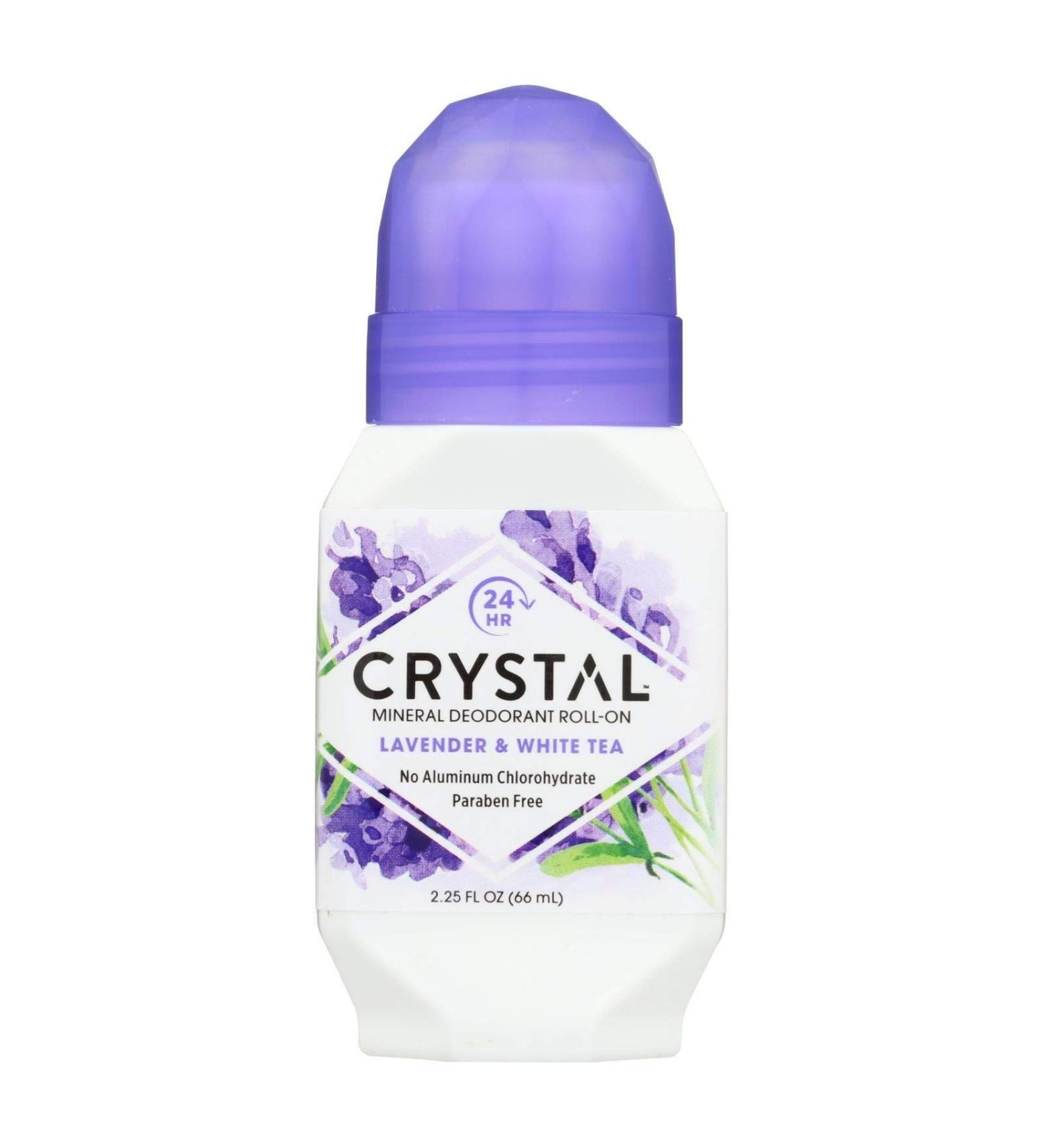 Crystal Mineral Deodorant Roll-On Lavender & White Tea 2.25 oz (Pack of 2)