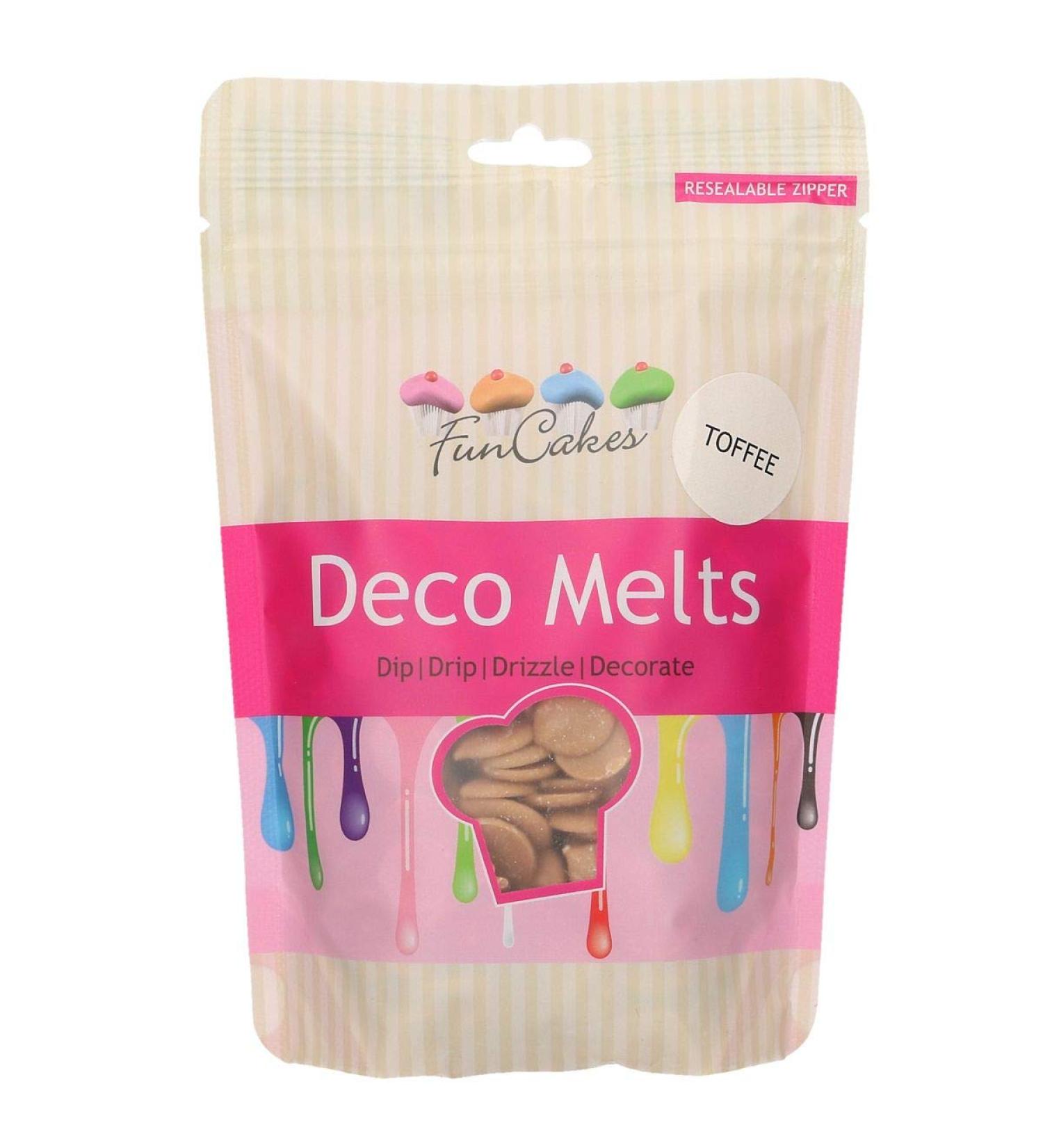FunCakes Deco Melts Toffee Flavour - Melt in Microwave Pour in Every Shape Make Candy Drip Cakes Lollipops and Decorate Cakes Cookies and Cupcakes. AZO Free. 250 g - Buy Online on SooperMarket.com