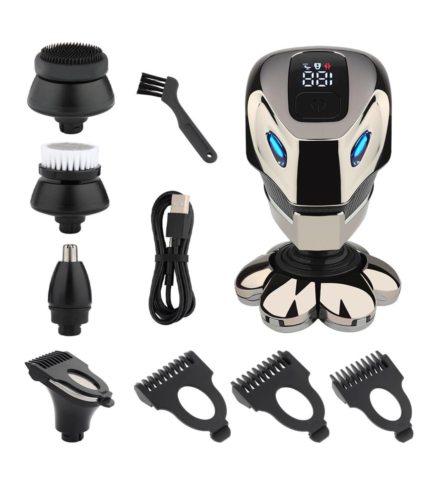 Head Shavers for Bald Men - 7D Waterproof Electric Shaver & Grooming Kit Cordless Rechargeable LCD Display - Buy Online on SooperMarket.com