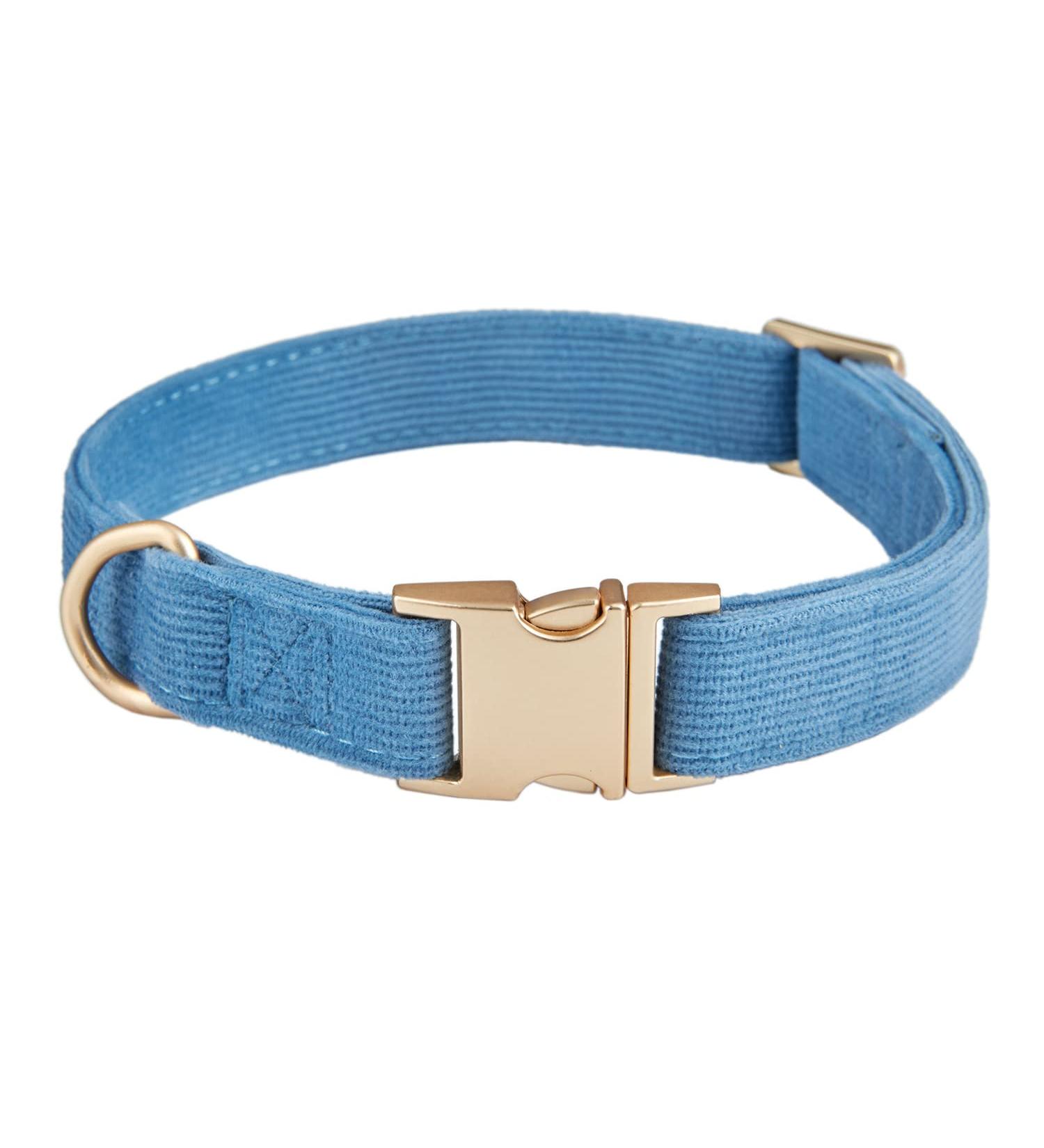 YUDOTE Ultra-Soft Dog Collar for Medium Dogs Natural Cotton Cord Sensitive Skin Friendly Blue-Grey M (1 Pack) | International Shipping Available - Buy Online on SooperMarket.com